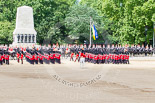 Trooping the Colour 2013: The six guards divisions have changed direction. Behind them, the Household Cavalry is leaving their position to march off. Image #773, 15 June 2013 12:05 Horse Guards Parade, London, UK