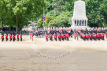 Trooping the Colour 2013: The six guards divisions have changed direction. Behind them, the Household Cavalry is leaving their position to march off. Image #774, 15 June 2013 12:05 Horse Guards Parade, London, UK