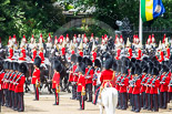 Trooping the Colour 2013: The Household Cavalry is marching off whilst the foot guards are waiting for the command by the Field Officer. Image #778, 15 June 2013 12:06 Horse Guards Parade, London, UK