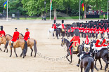 Trooping the Colour 2013: The March Off - the guards divisions are marching towards The Mall, followed by a part of the Royal Procession. Image #854, 15 June 2013 12:12 Horse Guards Parade, London, UK