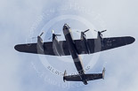 Trooping the Colour 2013: The RAF Flypast - the BBMF Lancaster, without the Spitfire and Hurricane because of the weather conditions. Image #890, 15 June 2013 13:00 Horse Guards Parade, London, UK