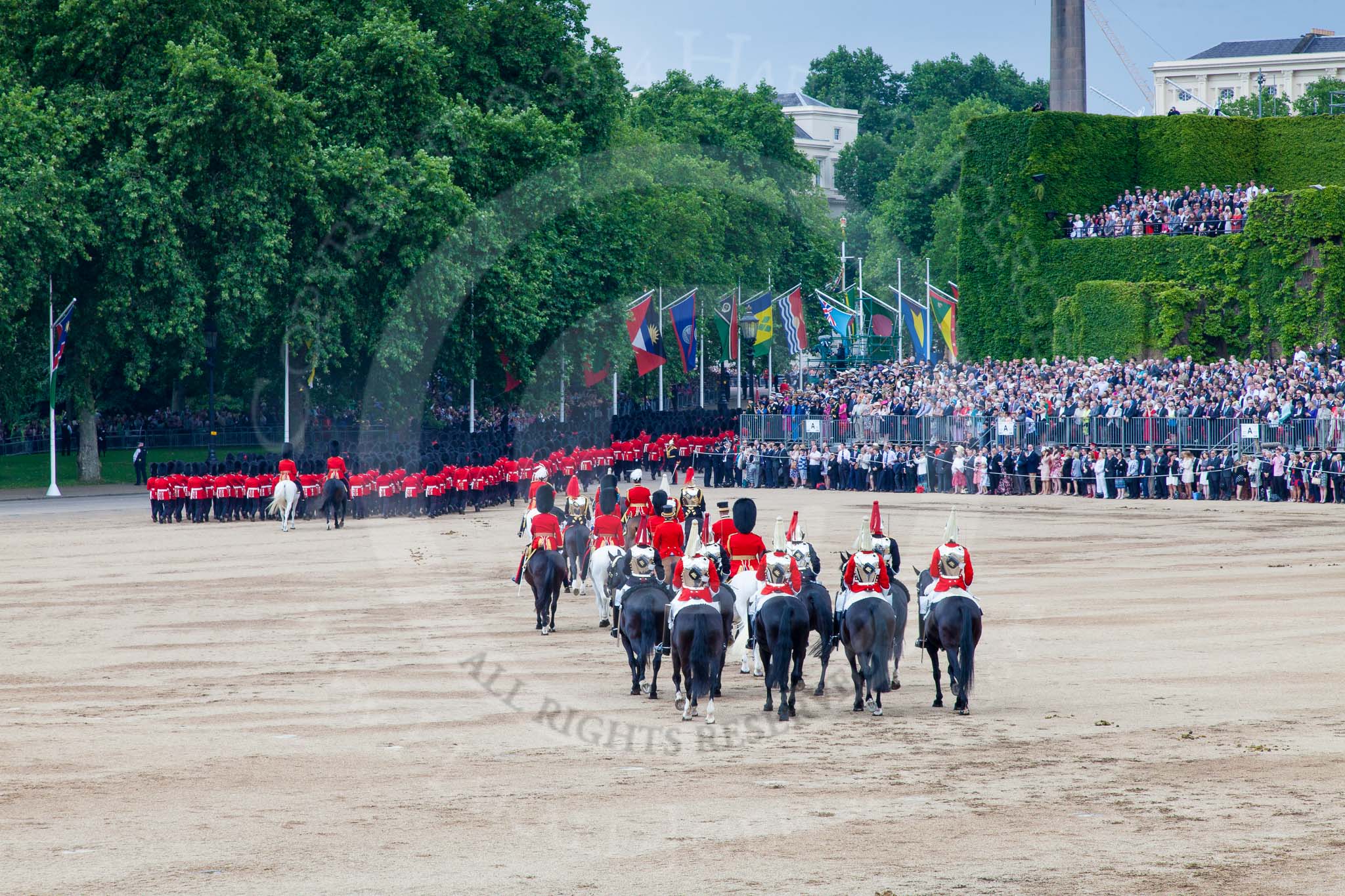 Trooping the Colour 2014.
Horse Guards Parade, Westminster,
London SW1A,

United Kingdom,
on 14 June 2014 at 12:15, image #915
