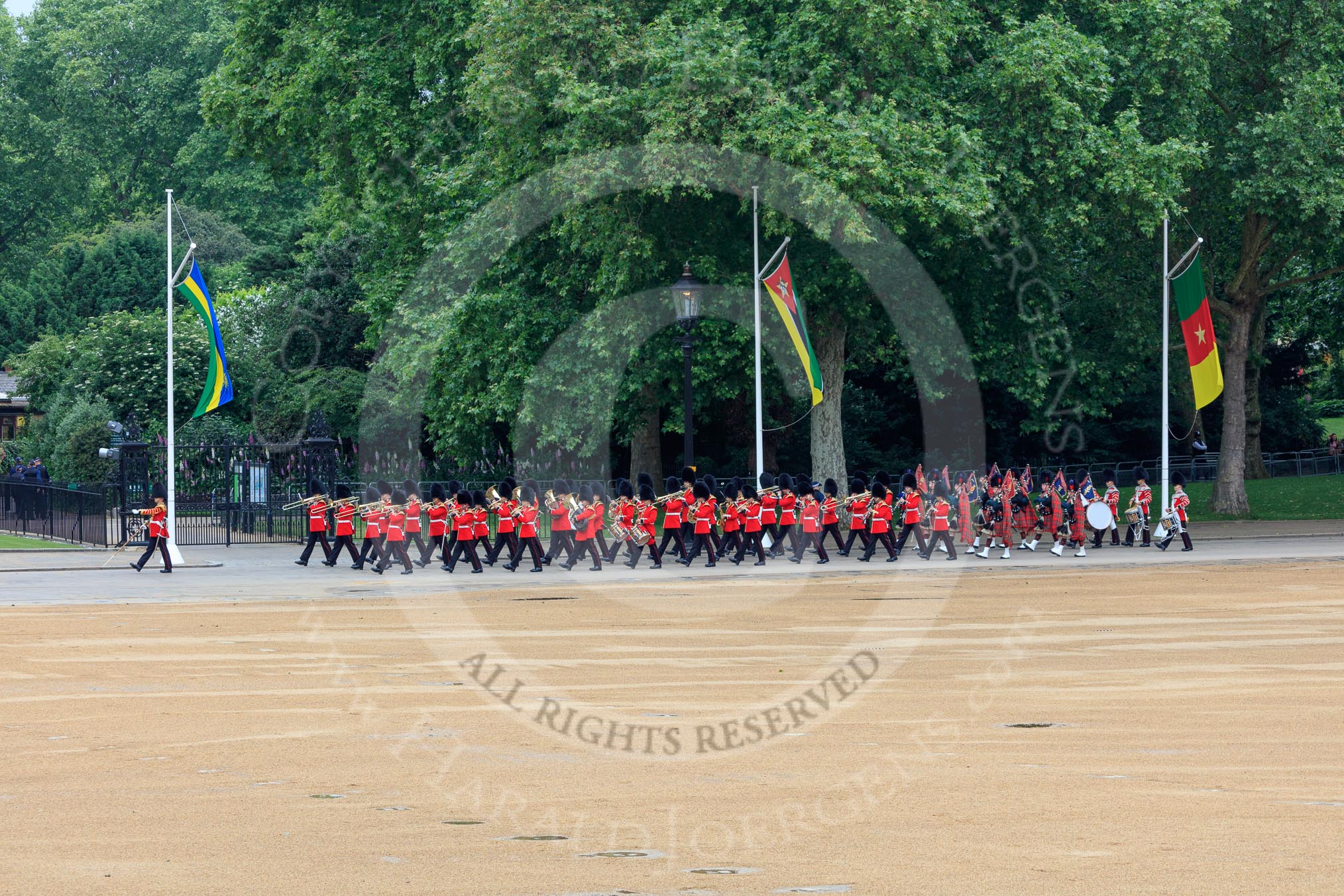 during The Colonel's Review {iptcyear4} (final rehearsal for Trooping the Colour, The Queen's Birthday Parade)  at Horse Guards Parade, Westminster, London, 2 June 2018, 10:16.