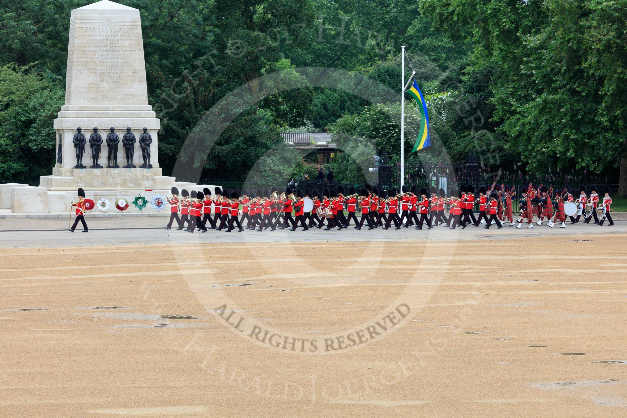 during The Colonel's Review {iptcyear4} (final rehearsal for Trooping the Colour, The Queen's Birthday Parade)  at Horse Guards Parade, Westminster, London, 2 June 2018, 10:16.