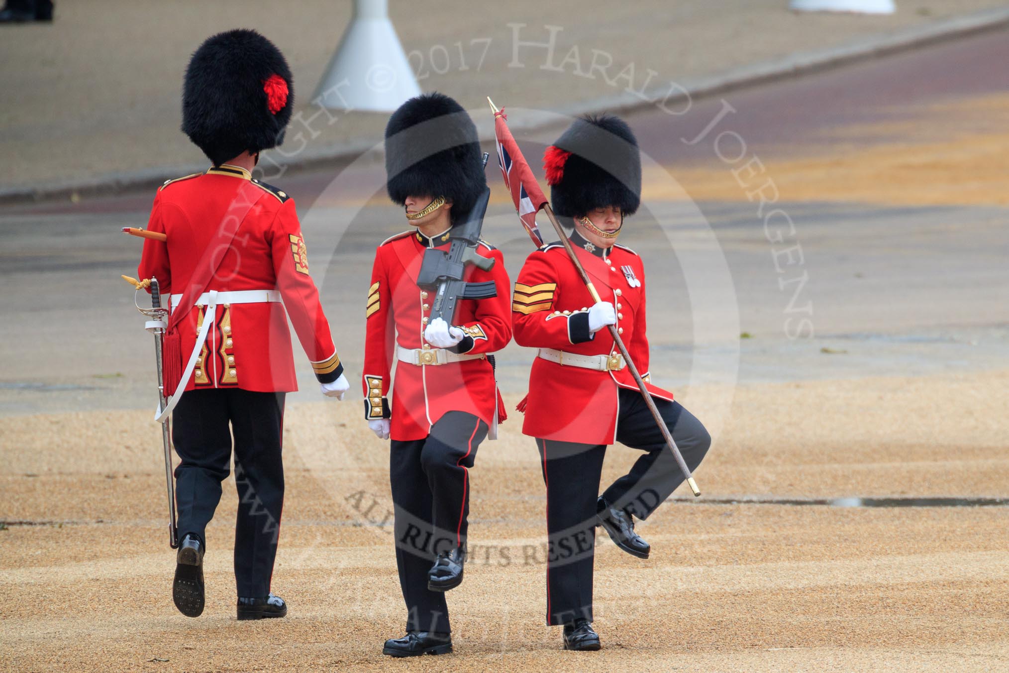 during The Colonel's Review {iptcyear4} (final rehearsal for Trooping the Colour, The Queen's Birthday Parade)  at Horse Guards Parade, Westminster, London, 2 June 2018, 10:17.