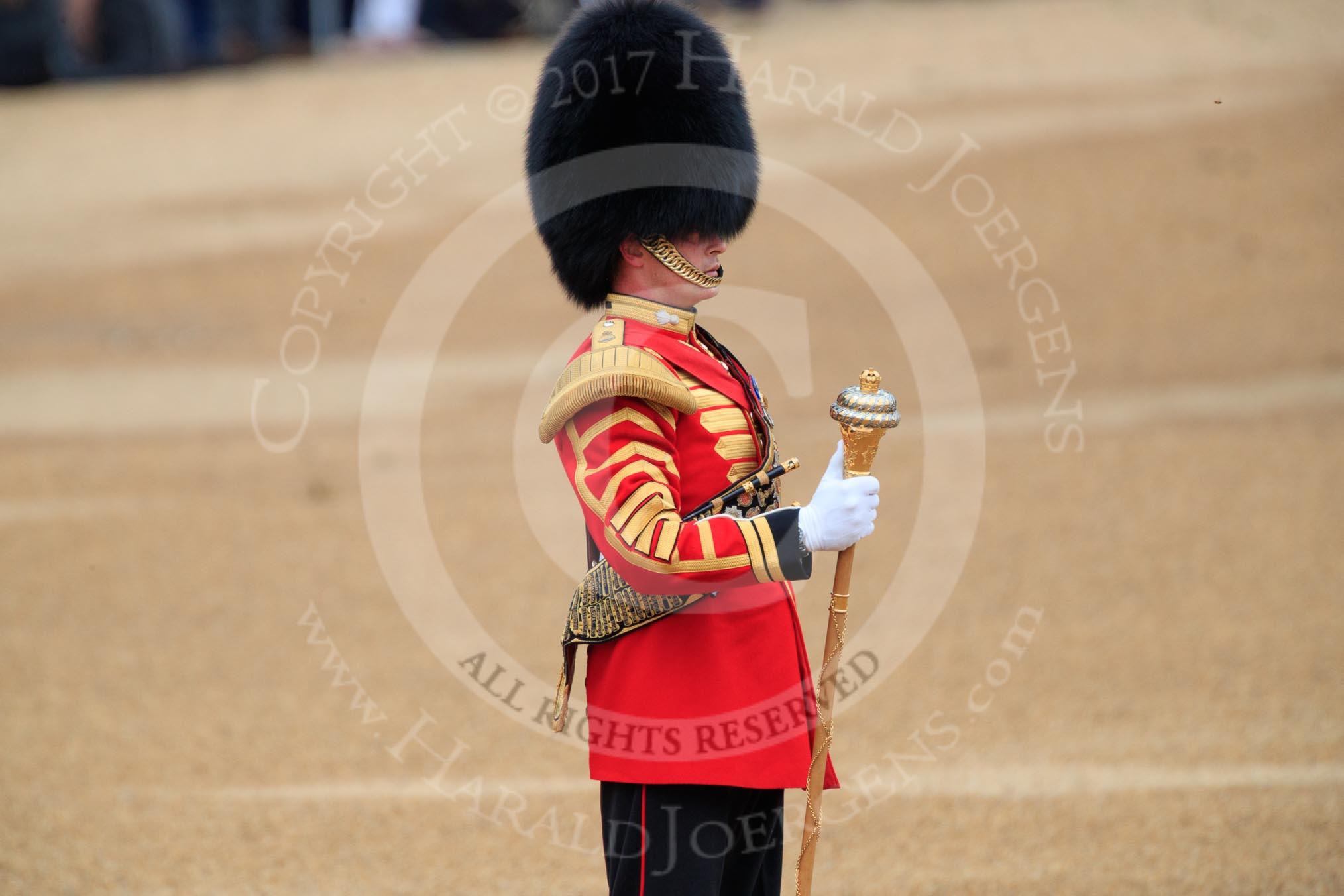 during The Colonel's Review {iptcyear4} (final rehearsal for Trooping the Colour, The Queen's Birthday Parade)  at Horse Guards Parade, Westminster, London, 2 June 2018, 10:19.