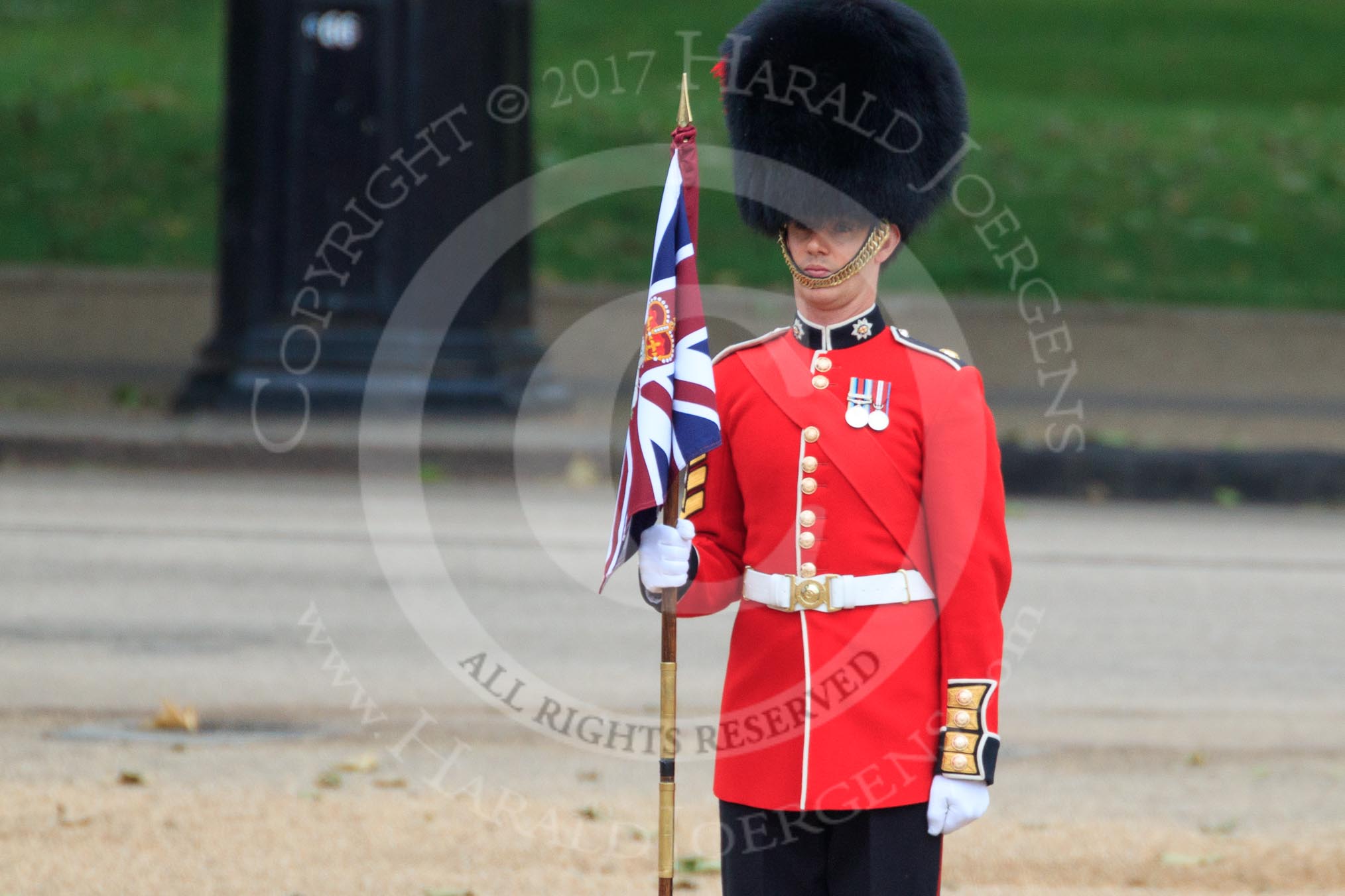 during The Colonel's Review {iptcyear4} (final rehearsal for Trooping the Colour, The Queen's Birthday Parade)  at Horse Guards Parade, Westminster, London, 2 June 2018, 10:21.