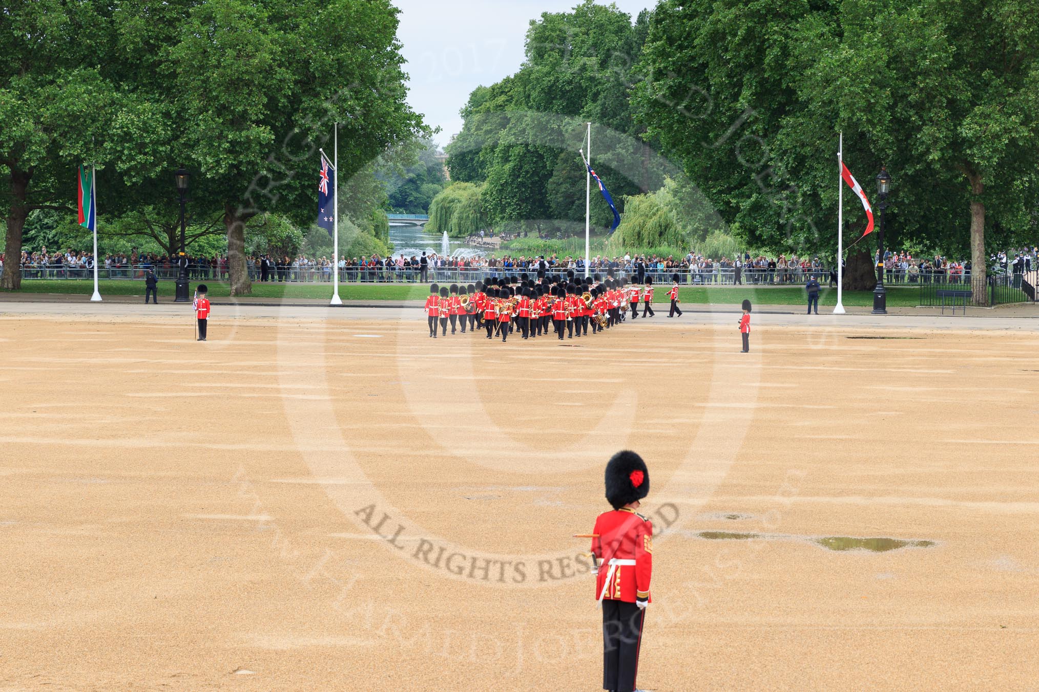 during The Colonel's Review {iptcyear4} (final rehearsal for Trooping the Colour, The Queen's Birthday Parade)  at Horse Guards Parade, Westminster, London, 2 June 2018, 10:26.