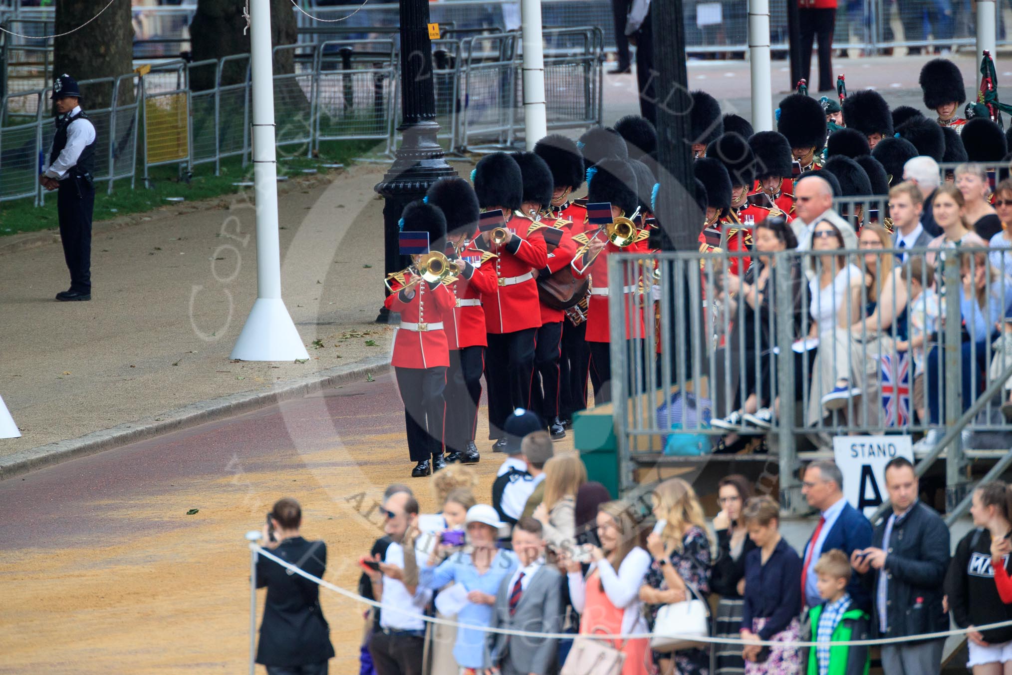 during The Colonel's Review {iptcyear4} (final rehearsal for Trooping the Colour, The Queen's Birthday Parade)  at Horse Guards Parade, Westminster, London, 2 June 2018, 10:27.