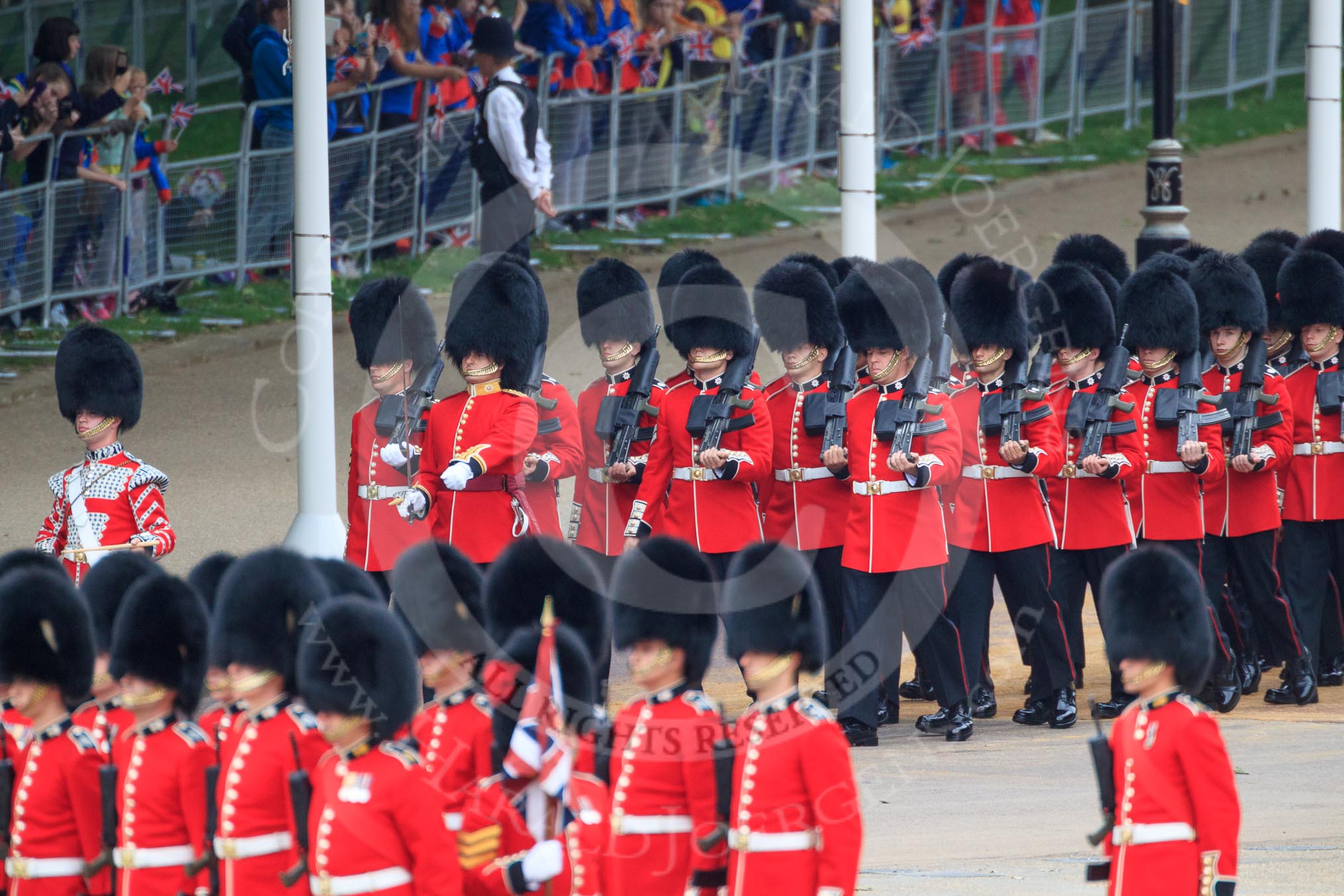during The Colonel's Review {iptcyear4} (final rehearsal for Trooping the Colour, The Queen's Birthday Parade)  at Horse Guards Parade, Westminster, London, 2 June 2018, 10:27.