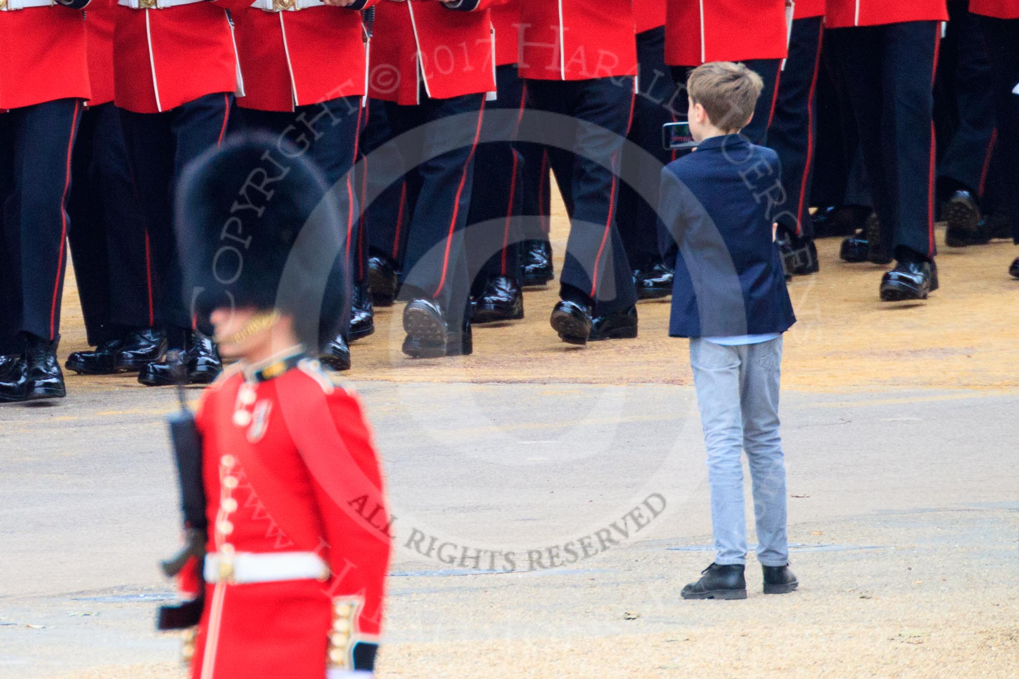 during The Colonel's Review {iptcyear4} (final rehearsal for Trooping the Colour, The Queen's Birthday Parade)  at Horse Guards Parade, Westminster, London, 2 June 2018, 10:27.