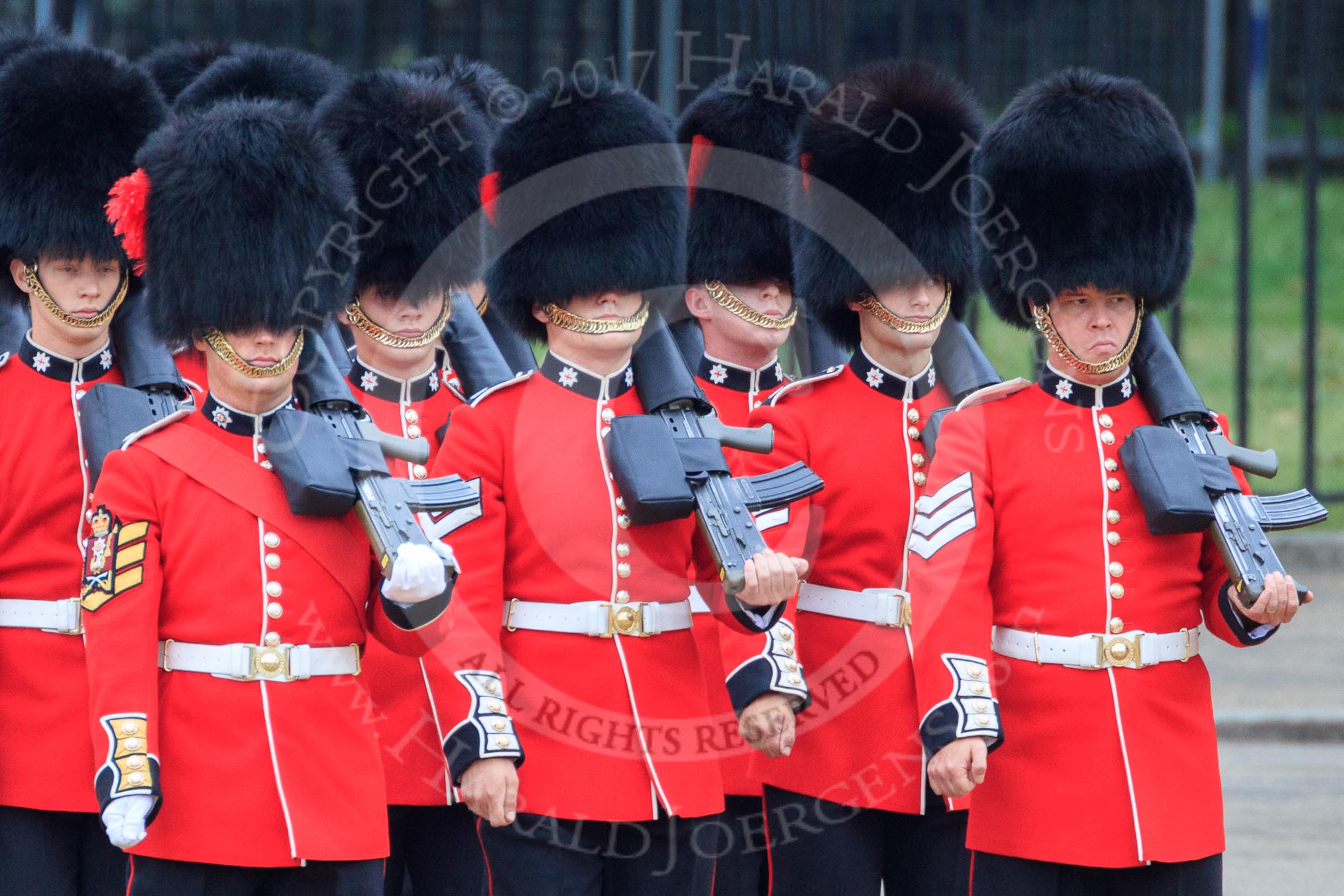 during The Colonel's Review {iptcyear4} (final rehearsal for Trooping the Colour, The Queen's Birthday Parade)  at Horse Guards Parade, Westminster, London, 2 June 2018, 10:29.