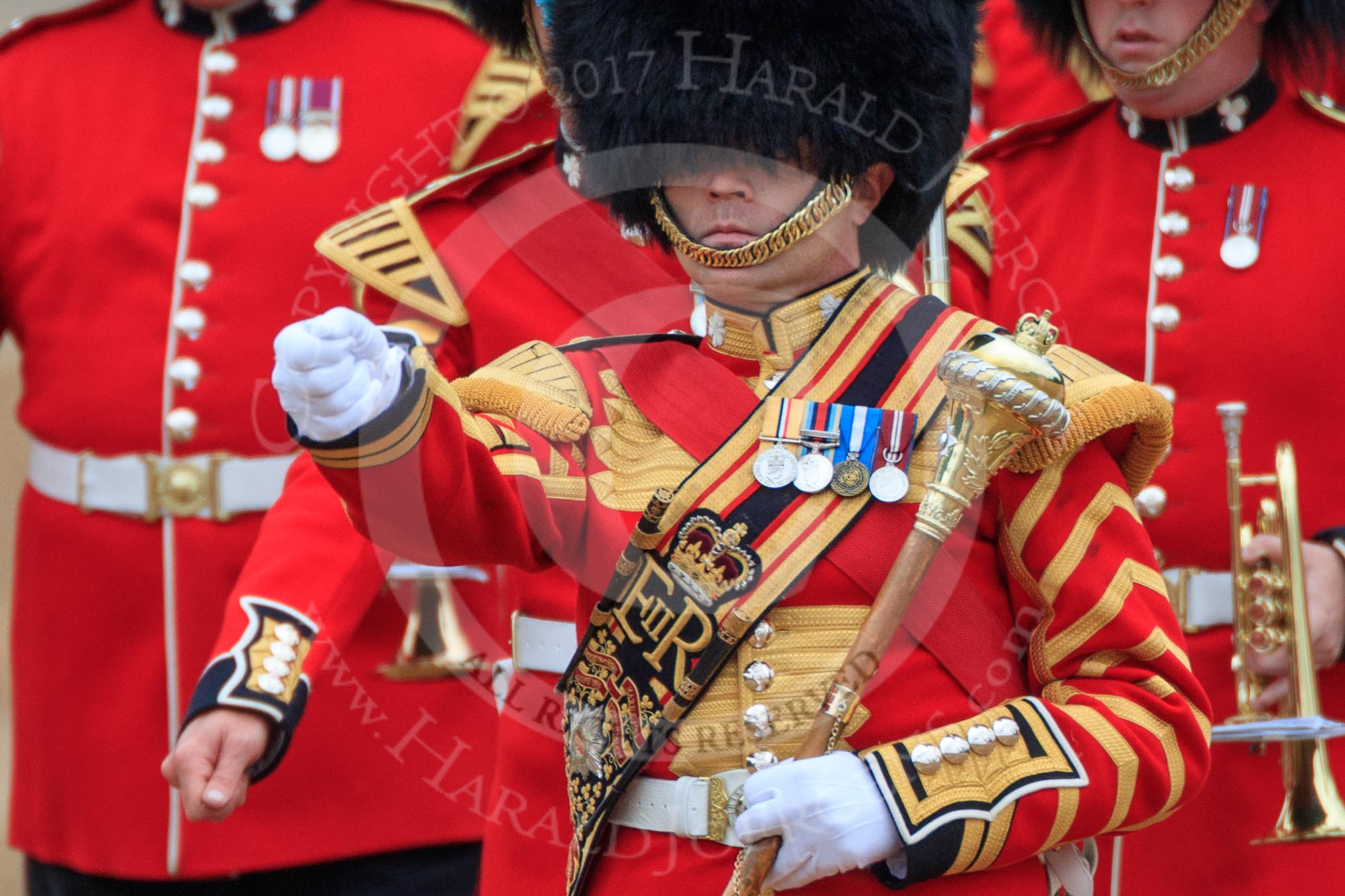 during The Colonel's Review {iptcyear4} (final rehearsal for Trooping the Colour, The Queen's Birthday Parade)  at Horse Guards Parade, Westminster, London, 2 June 2018, 10:29.