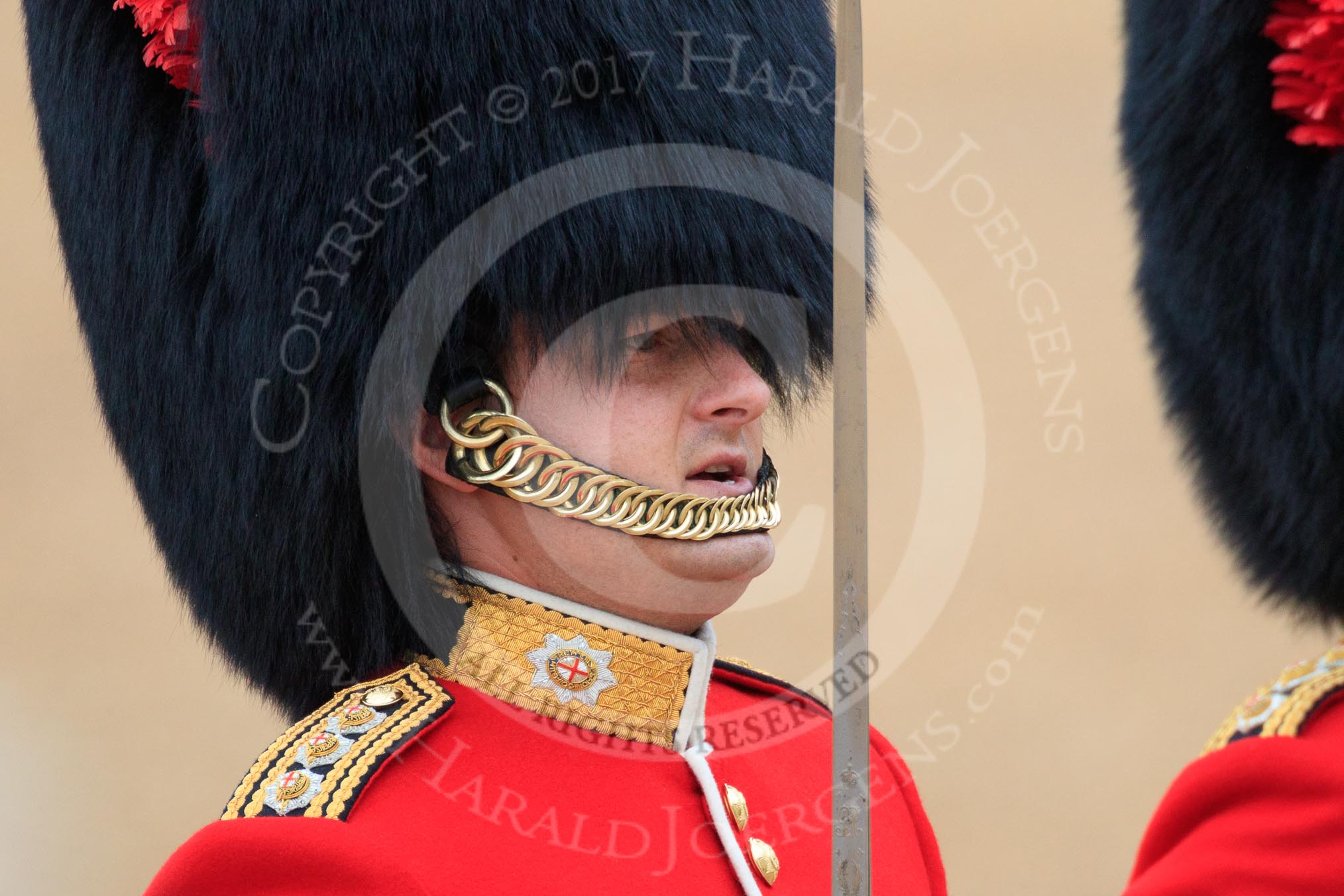during The Colonel's Review {iptcyear4} (final rehearsal for Trooping the Colour, The Queen's Birthday Parade)  at Horse Guards Parade, Westminster, London, 2 June 2018, 10:32.