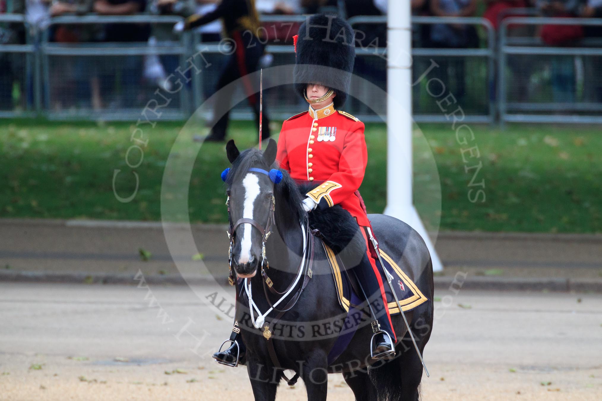during The Colonel's Review {iptcyear4} (final rehearsal for Trooping the Colour, The Queen's Birthday Parade)  at Horse Guards Parade, Westminster, London, 2 June 2018, 10:43.