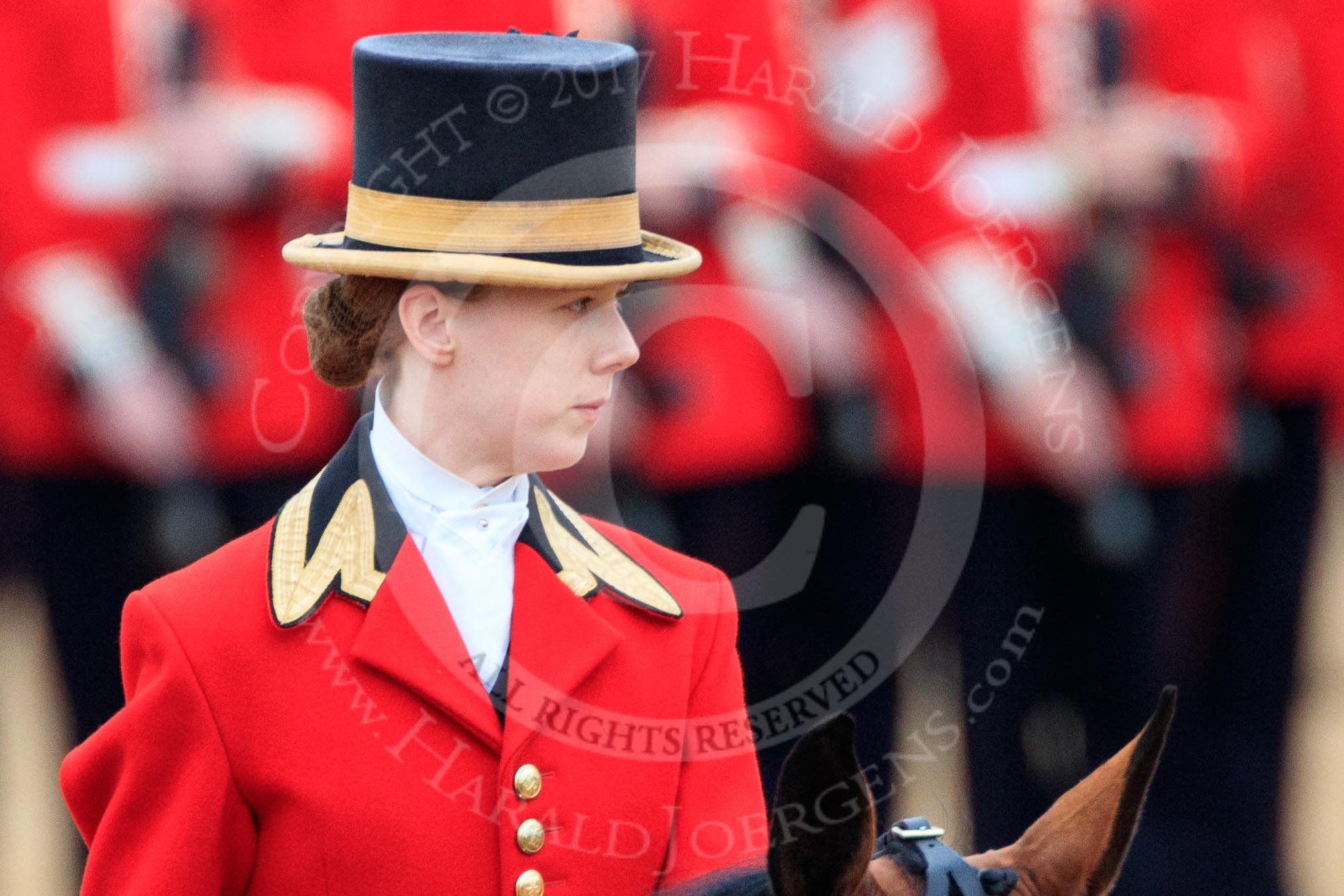 during The Colonel's Review {iptcyear4} (final rehearsal for Trooping the Colour, The Queen's Birthday Parade)  at Horse Guards Parade, Westminster, London, 2 June 2018, 10:50.