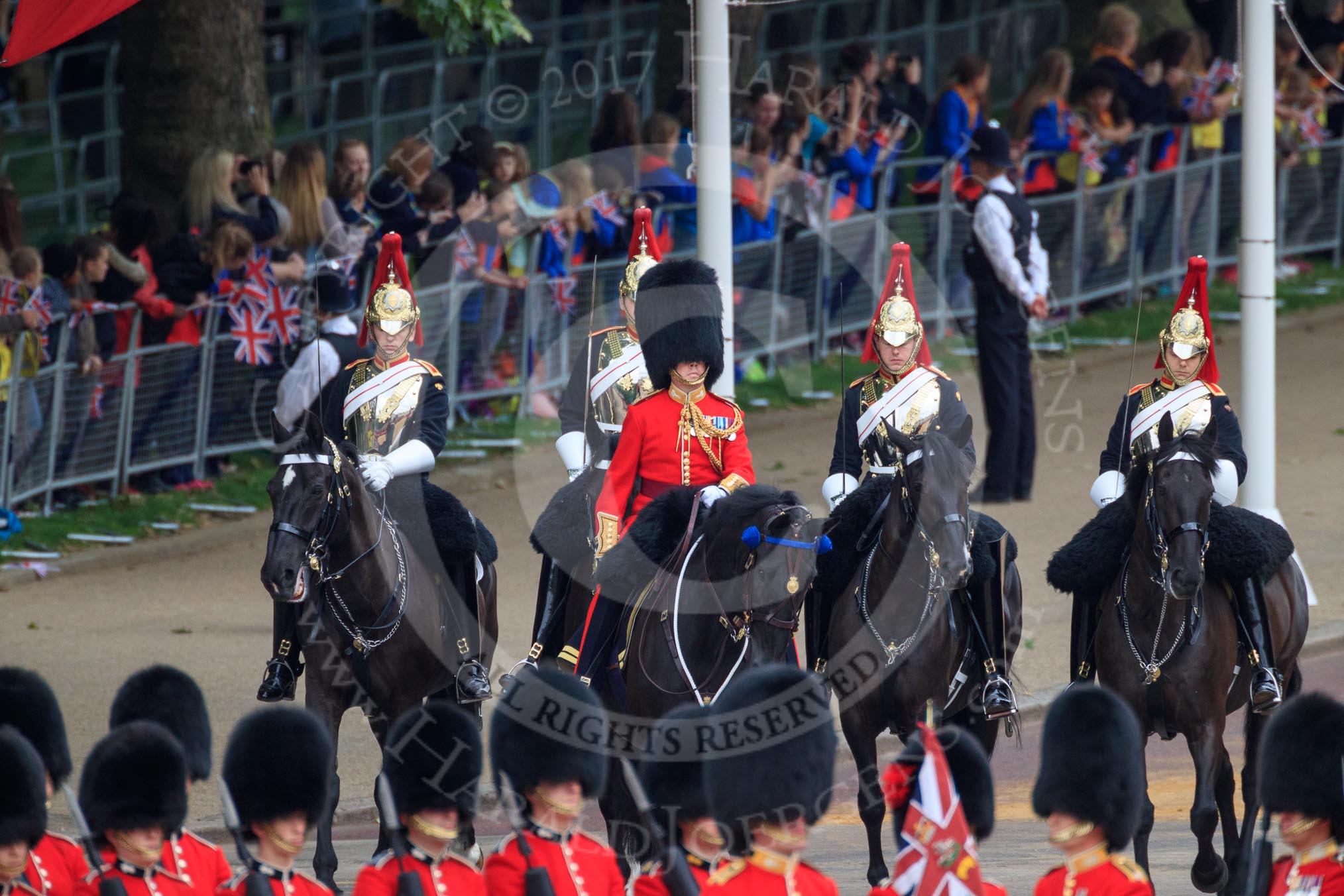 during The Colonel's Review {iptcyear4} (final rehearsal for Trooping the Colour, The Queen's Birthday Parade)  at Horse Guards Parade, Westminster, London, 2 June 2018, 10:56.