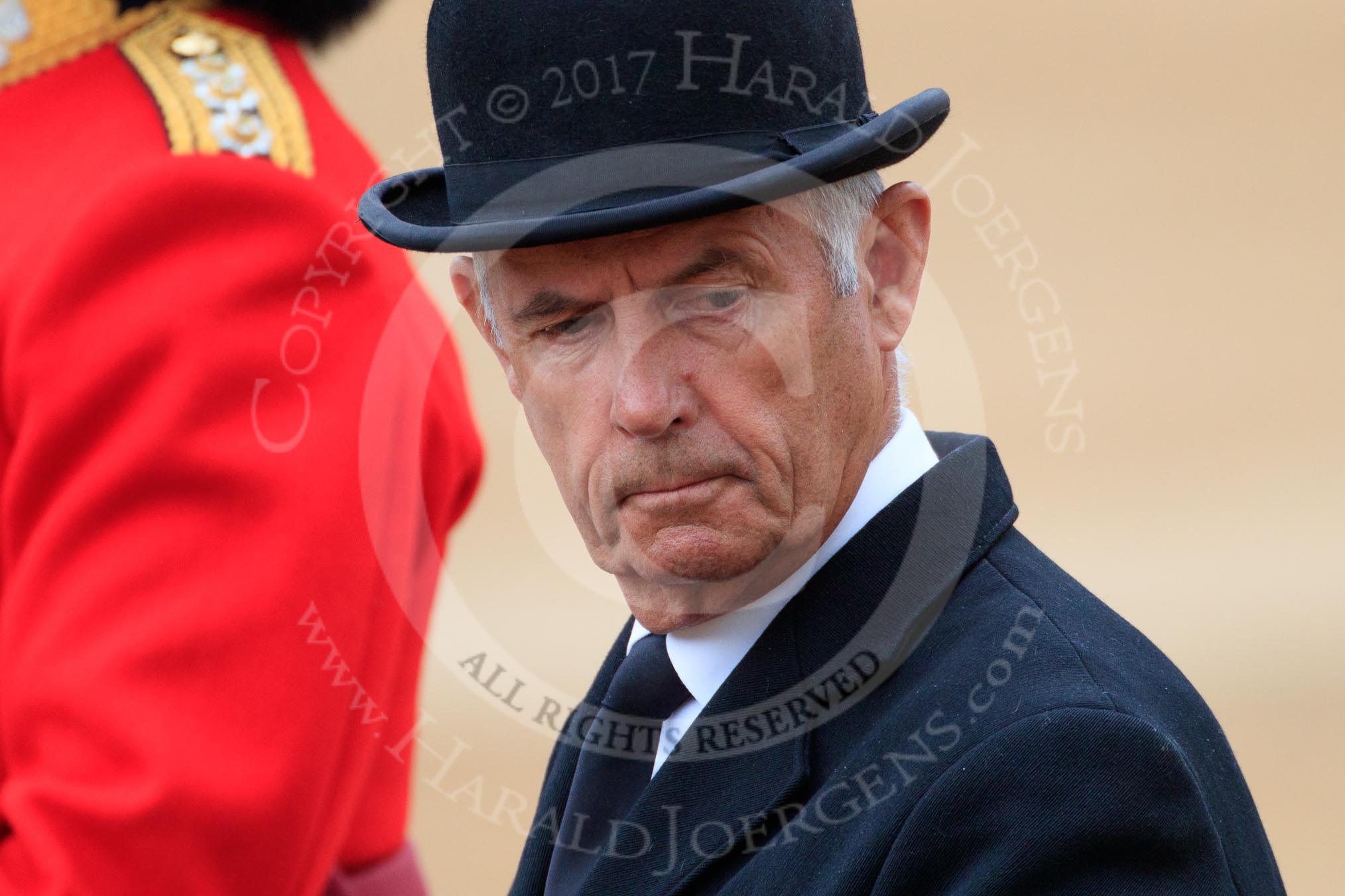 during The Colonel's Review {iptcyear4} (final rehearsal for Trooping the Colour, The Queen's Birthday Parade)  at Horse Guards Parade, Westminster, London, 2 June 2018, 11:00.