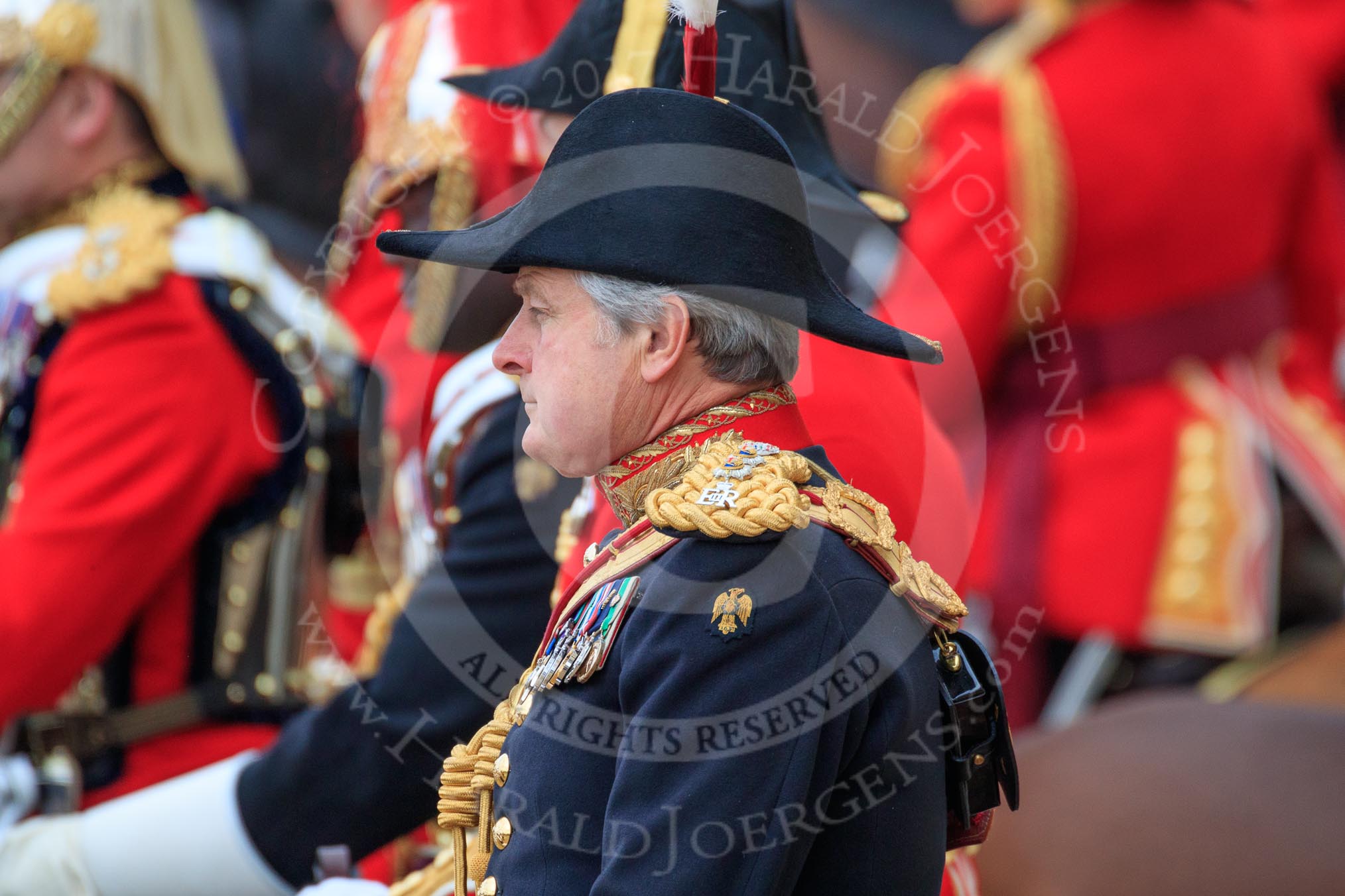 during The Colonel's Review {iptcyear4} (final rehearsal for Trooping the Colour, The Queen's Birthday Parade)  at Horse Guards Parade, Westminster, London, 2 June 2018, 11:07.