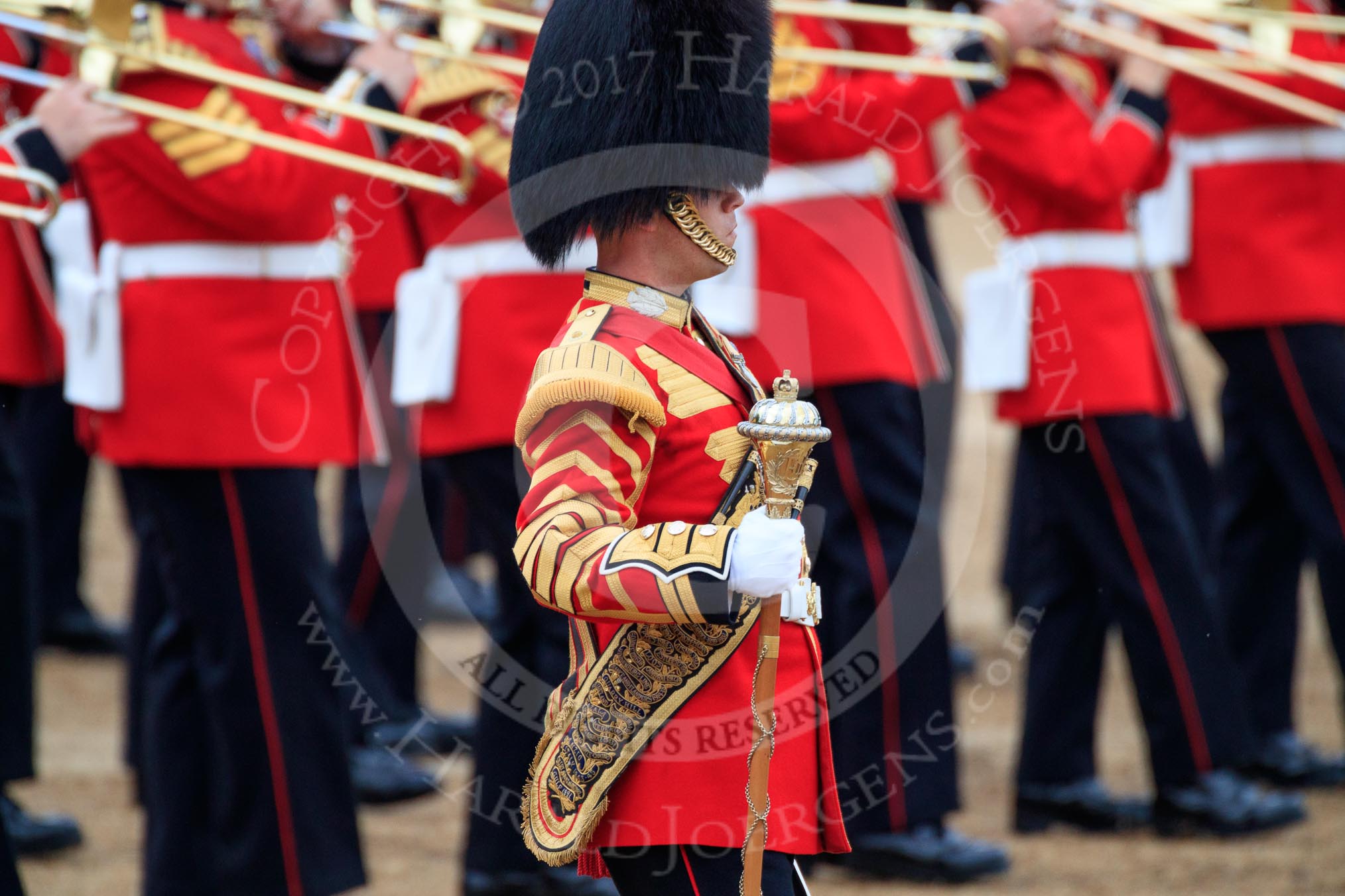 during The Colonel's Review {iptcyear4} (final rehearsal for Trooping the Colour, The Queen's Birthday Parade)  at Horse Guards Parade, Westminster, London, 2 June 2018, 11:08.