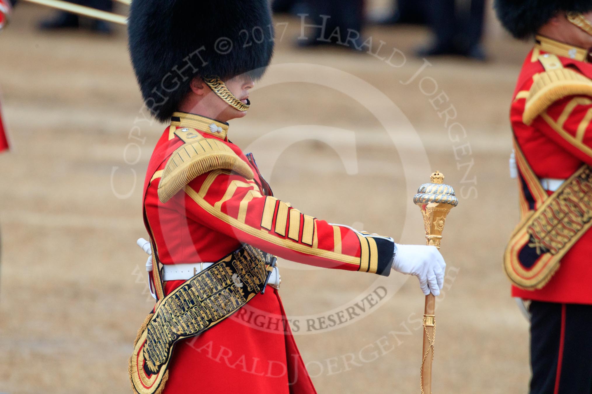 during The Colonel's Review {iptcyear4} (final rehearsal for Trooping the Colour, The Queen's Birthday Parade)  at Horse Guards Parade, Westminster, London, 2 June 2018, 11:08.