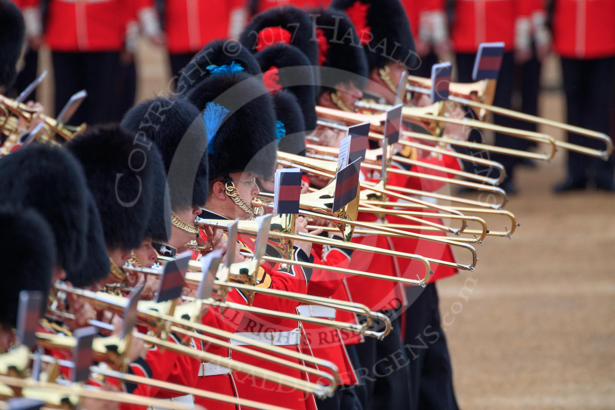 during The Colonel's Review {iptcyear4} (final rehearsal for Trooping the Colour, The Queen's Birthday Parade)  at Horse Guards Parade, Westminster, London, 2 June 2018, 11:08.