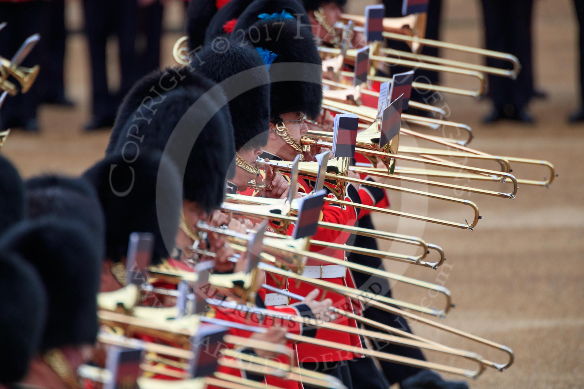 during The Colonel's Review {iptcyear4} (final rehearsal for Trooping the Colour, The Queen's Birthday Parade)  at Horse Guards Parade, Westminster, London, 2 June 2018, 11:08.
