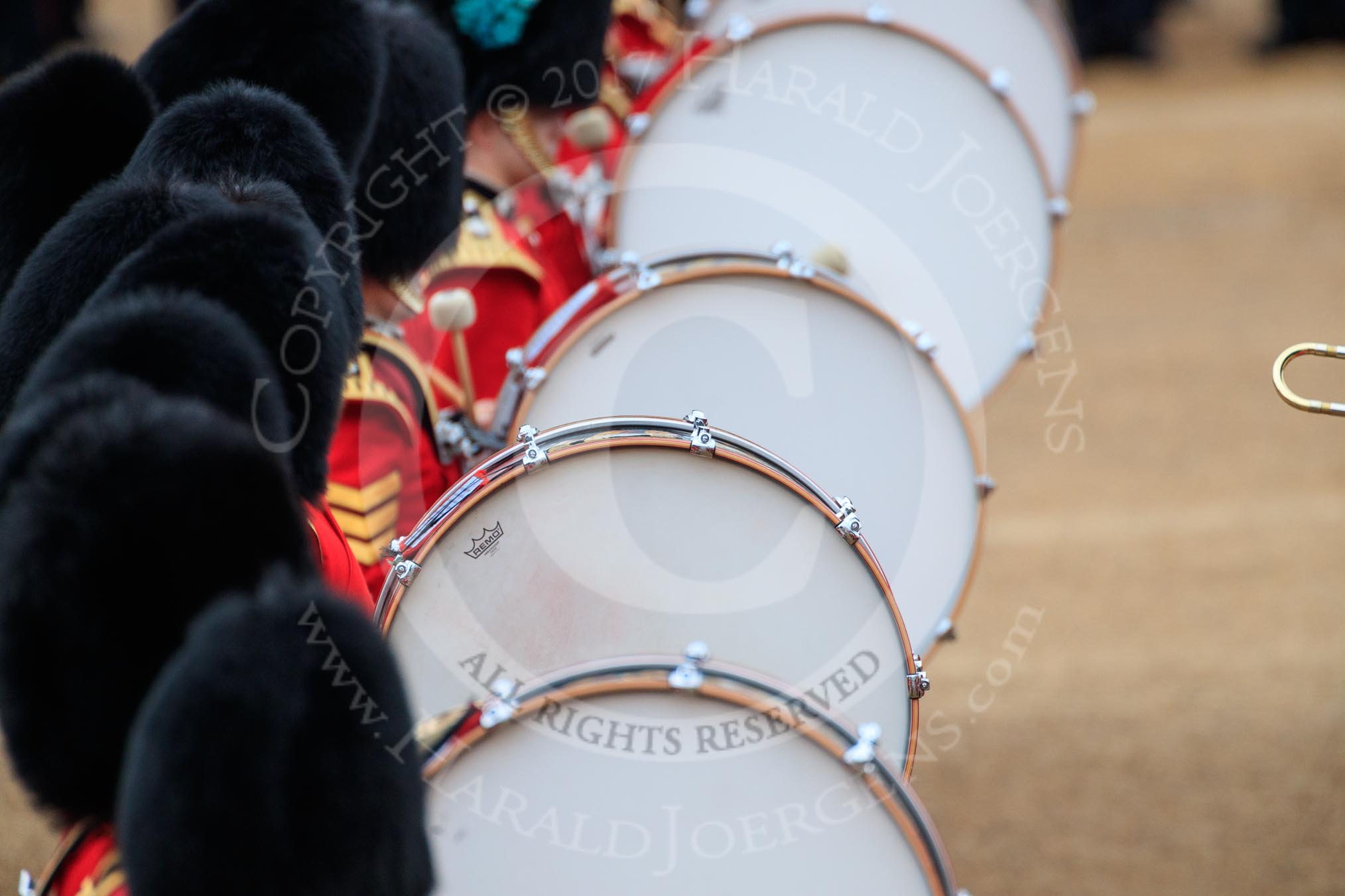 during The Colonel's Review {iptcyear4} (final rehearsal for Trooping the Colour, The Queen's Birthday Parade)  at Horse Guards Parade, Westminster, London, 2 June 2018, 11:09.