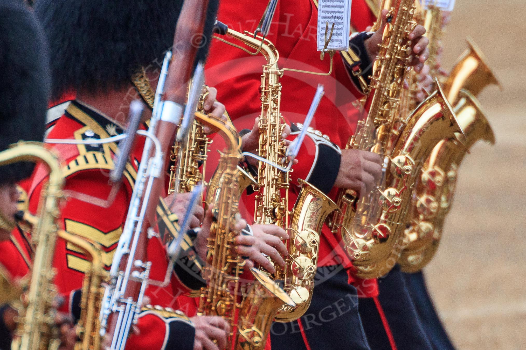 during The Colonel's Review {iptcyear4} (final rehearsal for Trooping the Colour, The Queen's Birthday Parade)  at Horse Guards Parade, Westminster, London, 2 June 2018, 11:09.