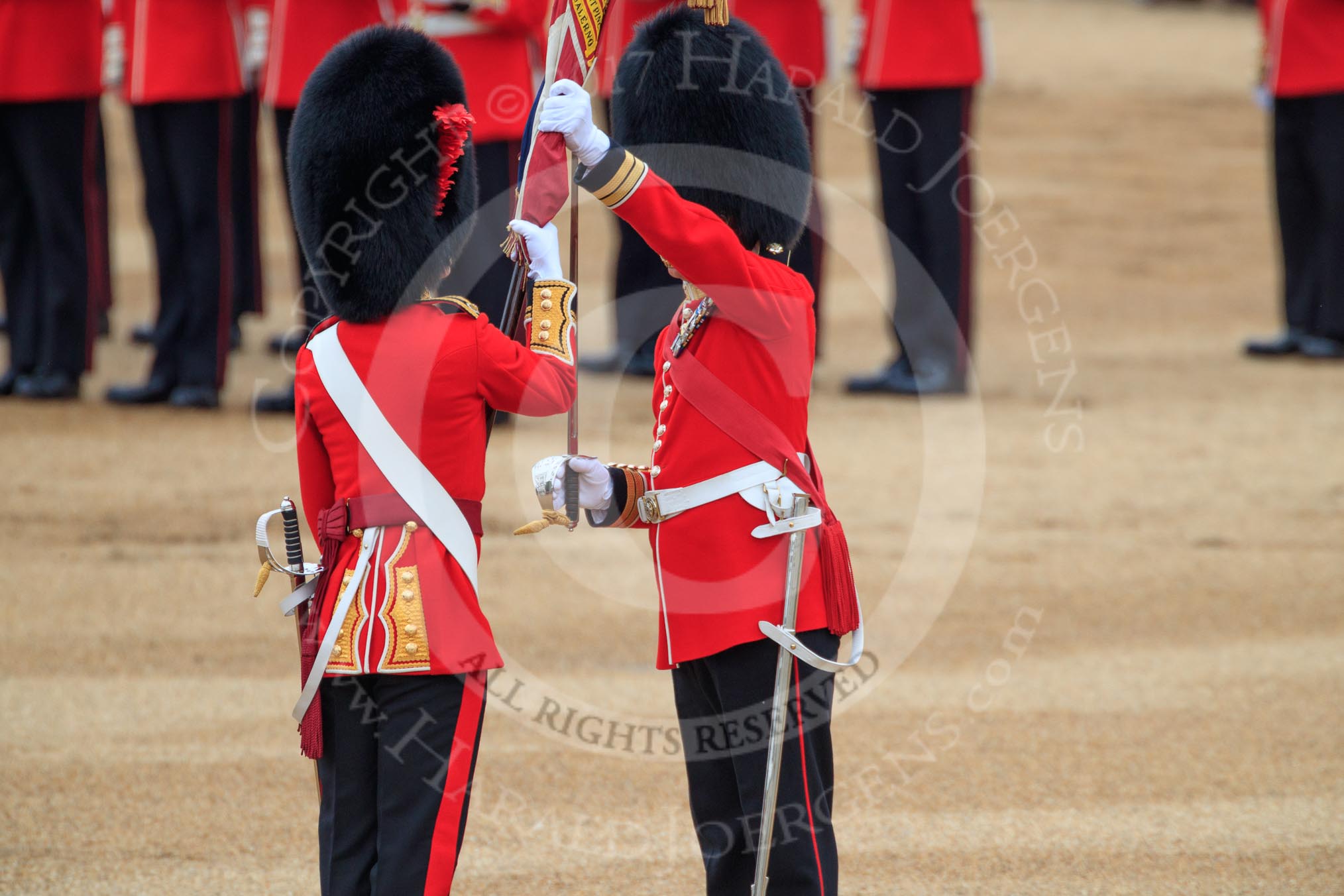during The Colonel's Review {iptcyear4} (final rehearsal for Trooping the Colour, The Queen's Birthday Parade)  at Horse Guards Parade, Westminster, London, 2 June 2018, 11:21.