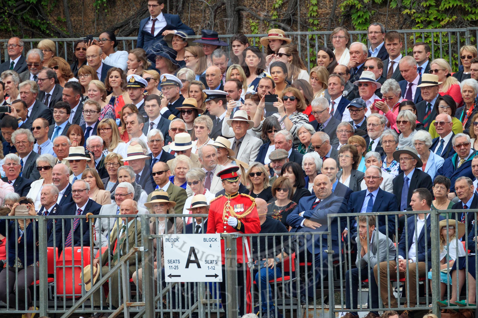 during The Colonel's Review {iptcyear4} (final rehearsal for Trooping the Colour, The Queen's Birthday Parade)  at Horse Guards Parade, Westminster, London, 2 June 2018, 11:22.