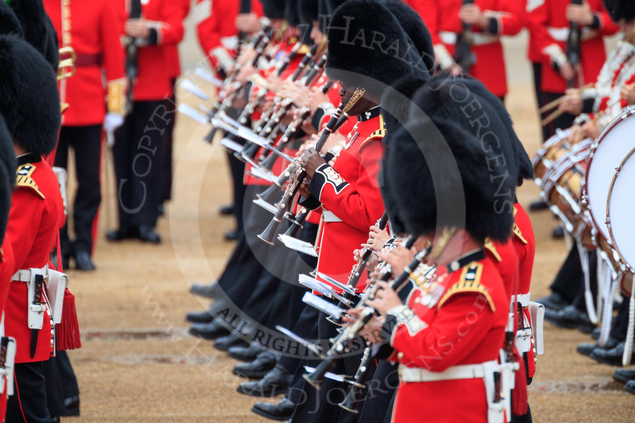 during The Colonel's Review {iptcyear4} (final rehearsal for Trooping the Colour, The Queen's Birthday Parade)  at Horse Guards Parade, Westminster, London, 2 June 2018, 11:25.