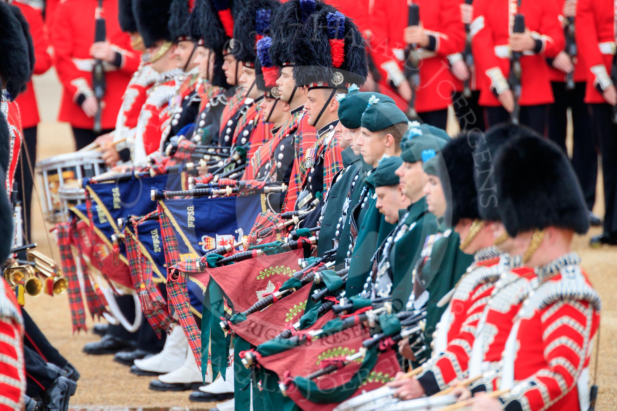 during The Colonel's Review {iptcyear4} (final rehearsal for Trooping the Colour, The Queen's Birthday Parade)  at Horse Guards Parade, Westminster, London, 2 June 2018, 11:25.