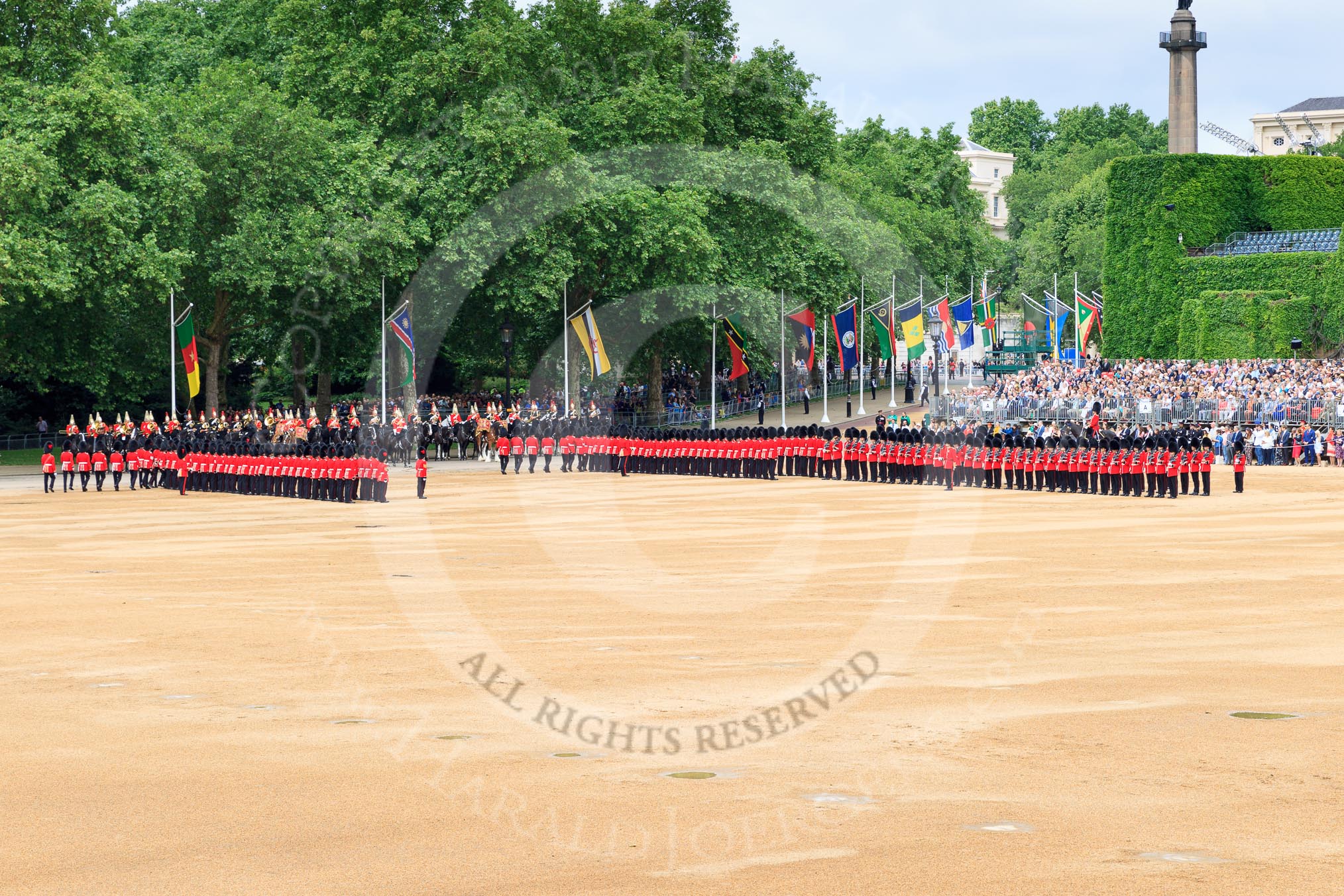 during The Colonel's Review {iptcyear4} (final rehearsal for Trooping the Colour, The Queen's Birthday Parade)  at Horse Guards Parade, Westminster, London, 2 June 2018, 11:31.