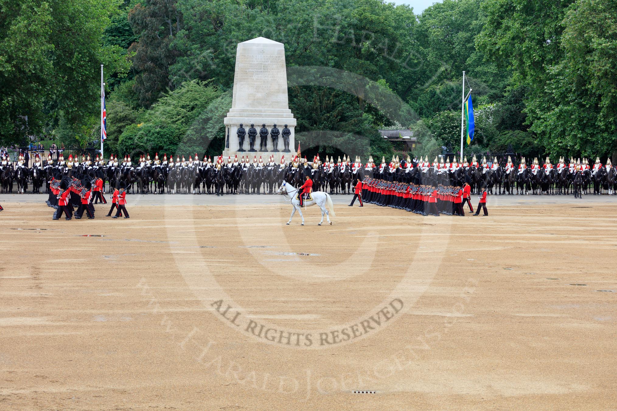 during The Colonel's Review {iptcyear4} (final rehearsal for Trooping the Colour, The Queen's Birthday Parade)  at Horse Guards Parade, Westminster, London, 2 June 2018, 11:32.
