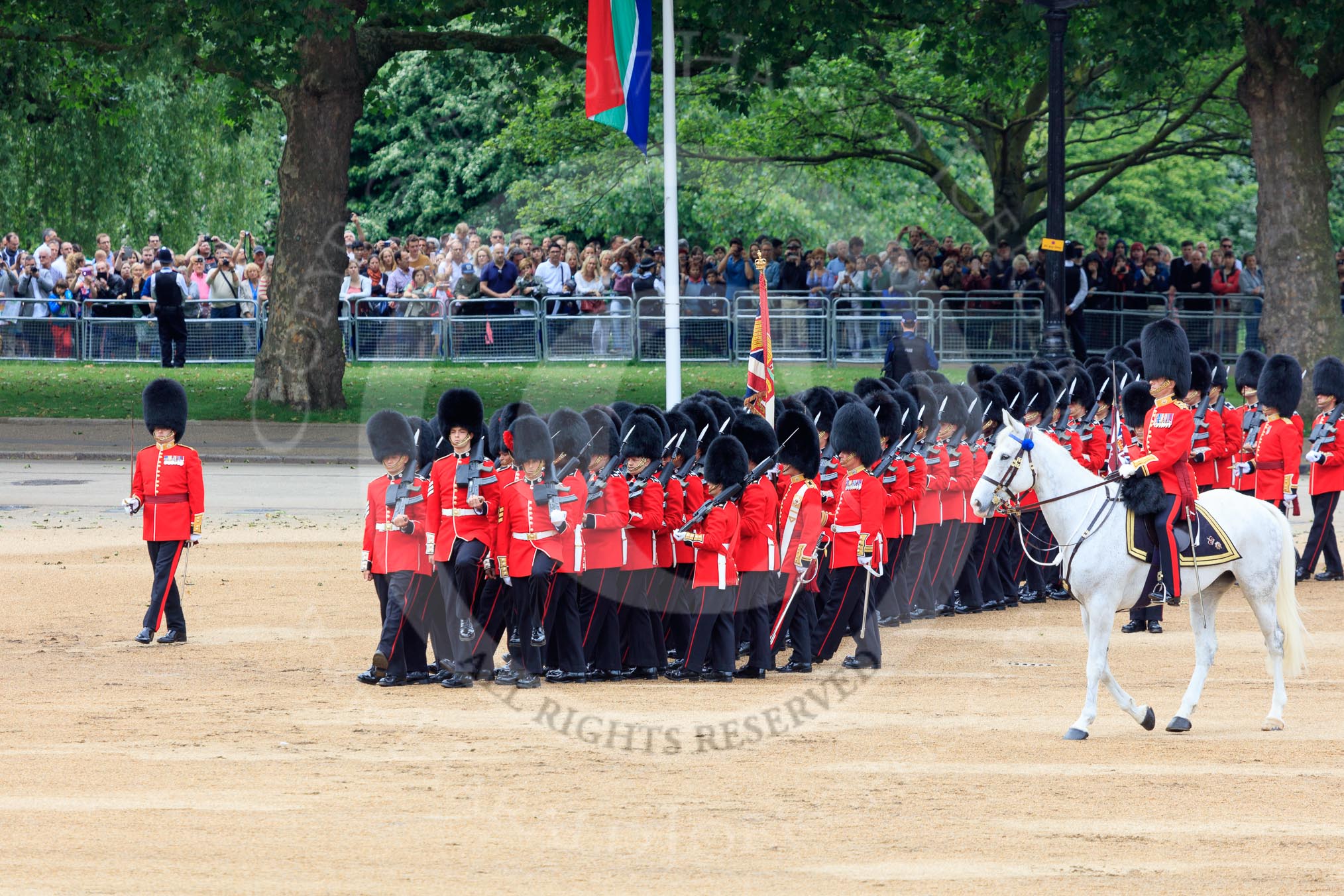 during The Colonel's Review {iptcyear4} (final rehearsal for Trooping the Colour, The Queen's Birthday Parade)  at Horse Guards Parade, Westminster, London, 2 June 2018, 11:33.