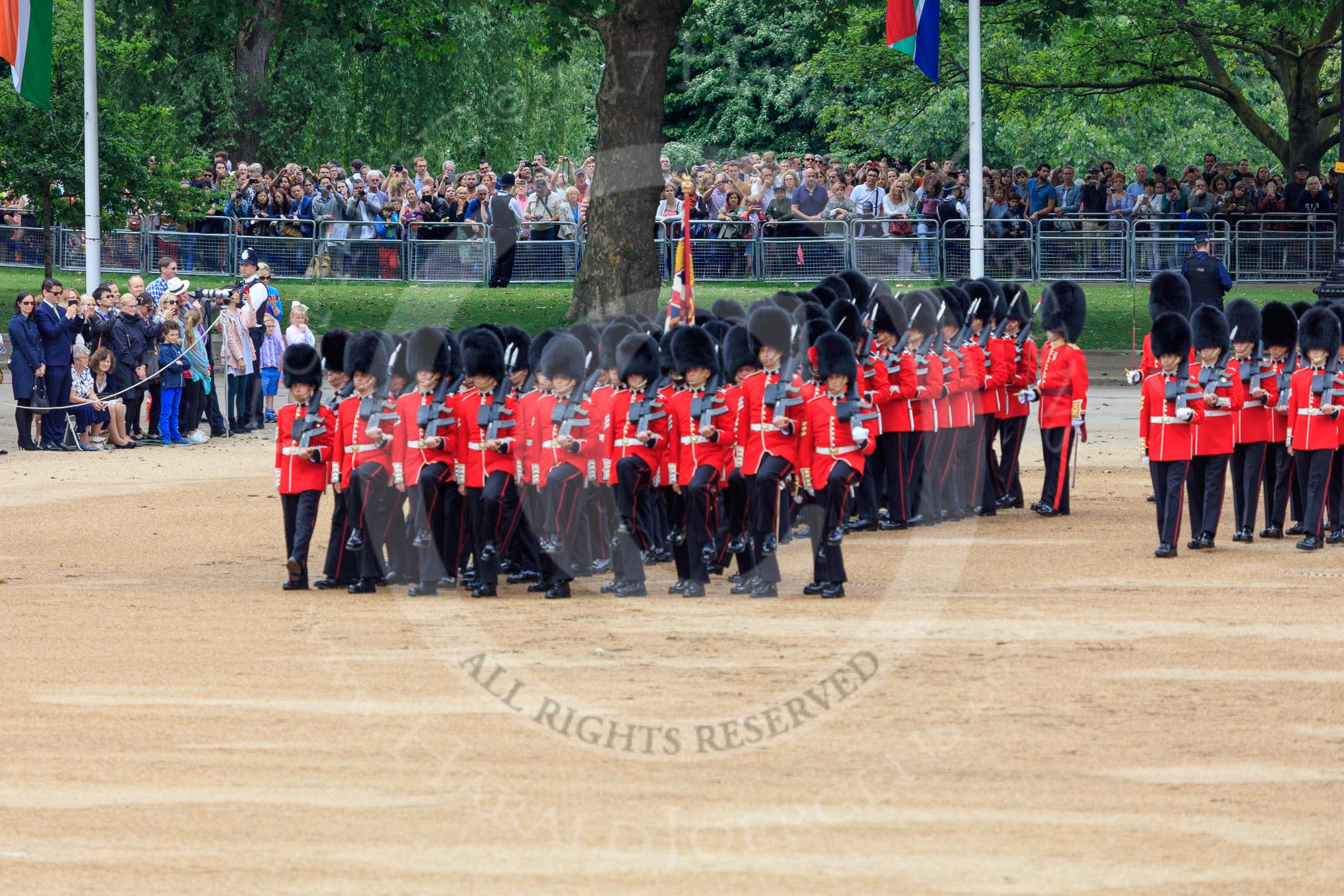 during The Colonel's Review {iptcyear4} (final rehearsal for Trooping the Colour, The Queen's Birthday Parade)  at Horse Guards Parade, Westminster, London, 2 June 2018, 11:33.