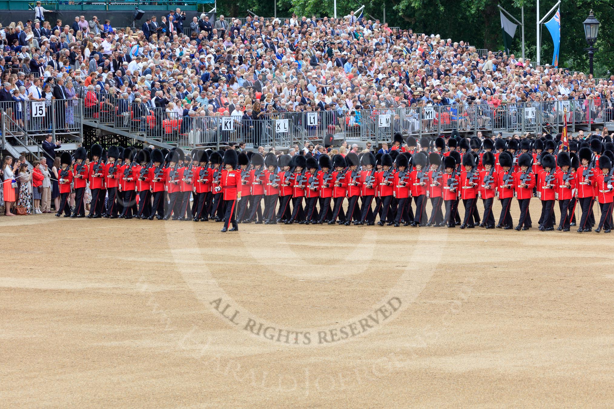 during The Colonel's Review {iptcyear4} (final rehearsal for Trooping the Colour, The Queen's Birthday Parade)  at Horse Guards Parade, Westminster, London, 2 June 2018, 11:35.