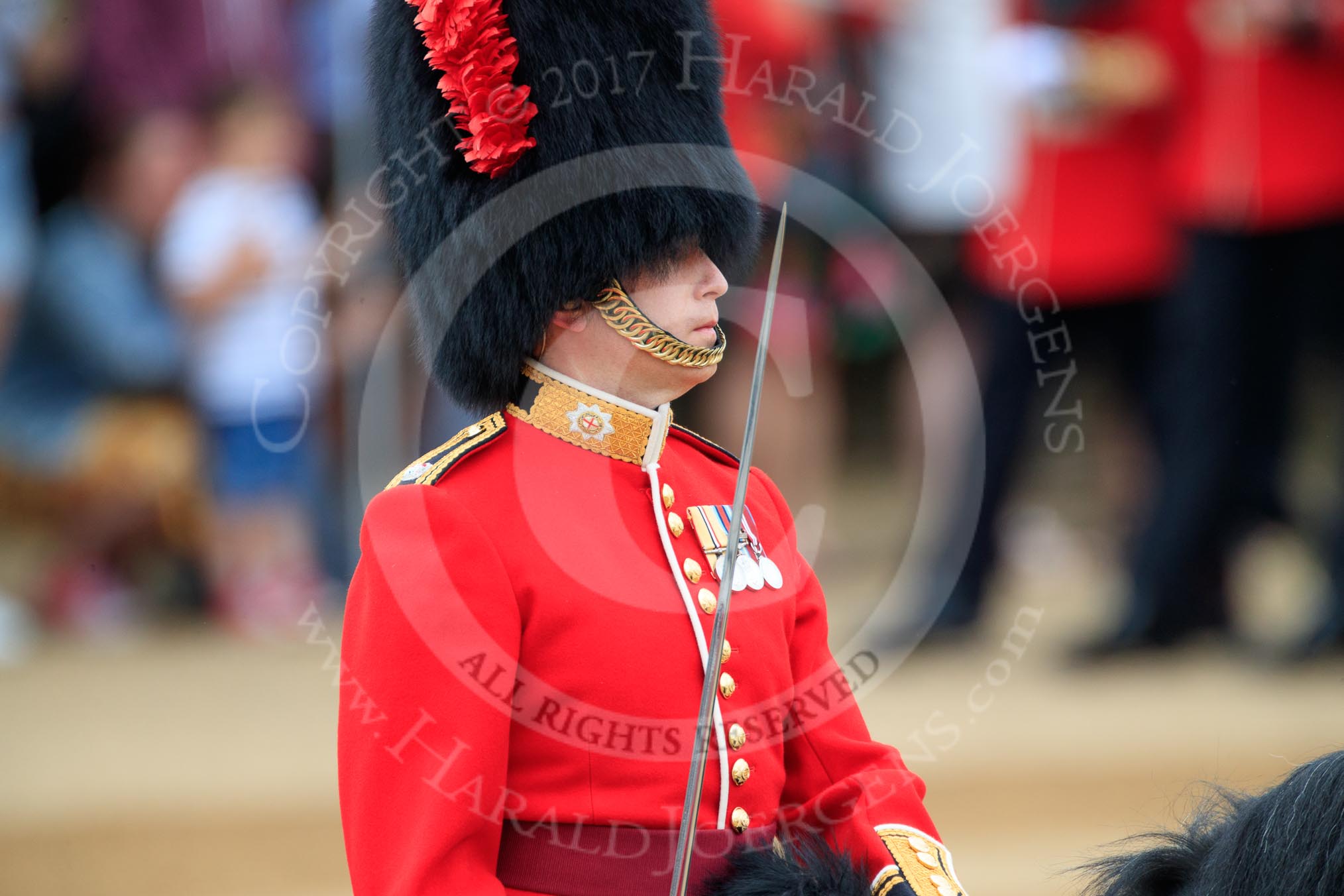 during The Colonel's Review {iptcyear4} (final rehearsal for Trooping the Colour, The Queen's Birthday Parade)  at Horse Guards Parade, Westminster, London, 2 June 2018, 11:35.