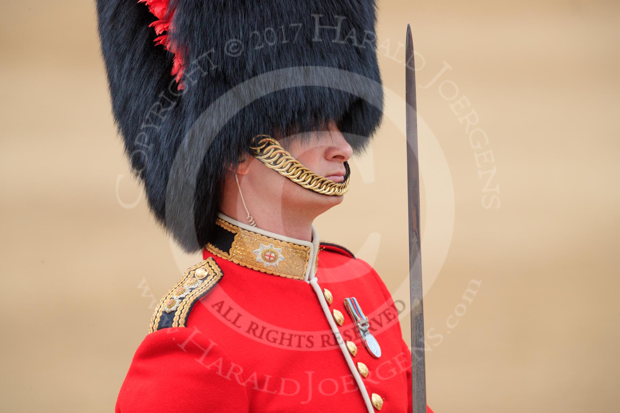 during The Colonel's Review {iptcyear4} (final rehearsal for Trooping the Colour, The Queen's Birthday Parade)  at Horse Guards Parade, Westminster, London, 2 June 2018, 11:48.