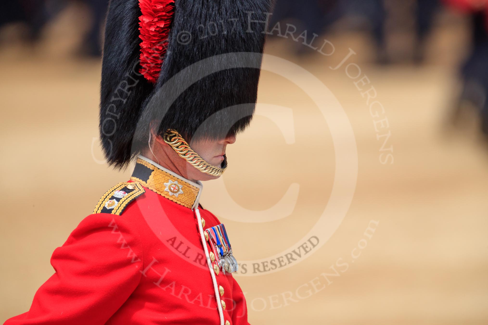 during The Colonel's Review {iptcyear4} (final rehearsal for Trooping the Colour, The Queen's Birthday Parade)  at Horse Guards Parade, Westminster, London, 2 June 2018, 11:49.