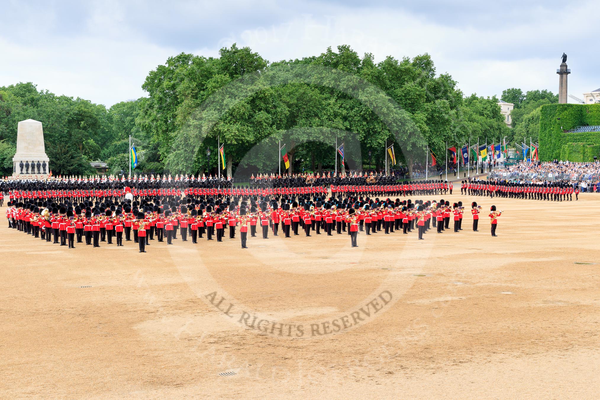 during The Colonel's Review {iptcyear4} (final rehearsal for Trooping the Colour, The Queen's Birthday Parade)  at Horse Guards Parade, Westminster, London, 2 June 2018, 11:52.