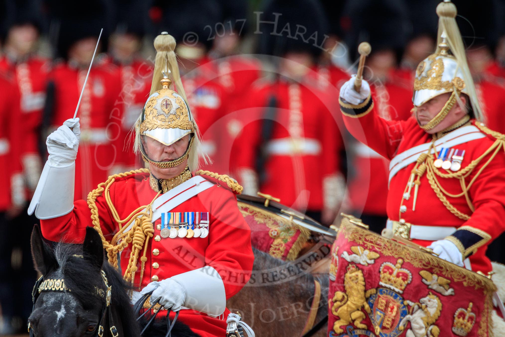 during The Colonel's Review {iptcyear4} (final rehearsal for Trooping the Colour, The Queen's Birthday Parade)  at Horse Guards Parade, Westminster, London, 2 June 2018, 11:55.