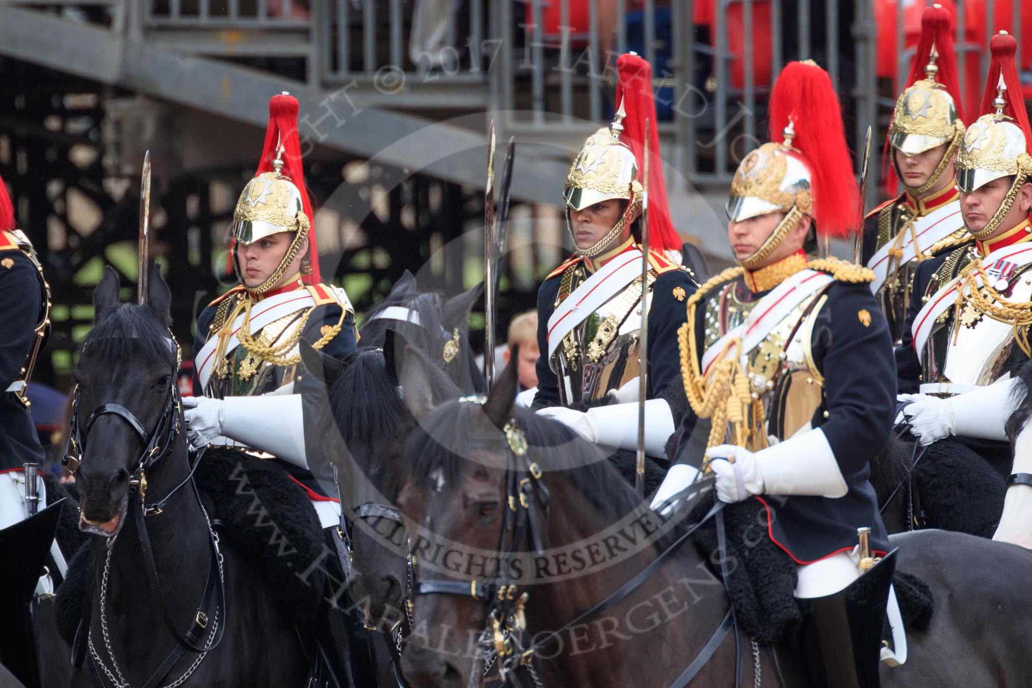 during The Colonel's Review {iptcyear4} (final rehearsal for Trooping the Colour, The Queen's Birthday Parade)  at Horse Guards Parade, Westminster, London, 2 June 2018, 11:57.