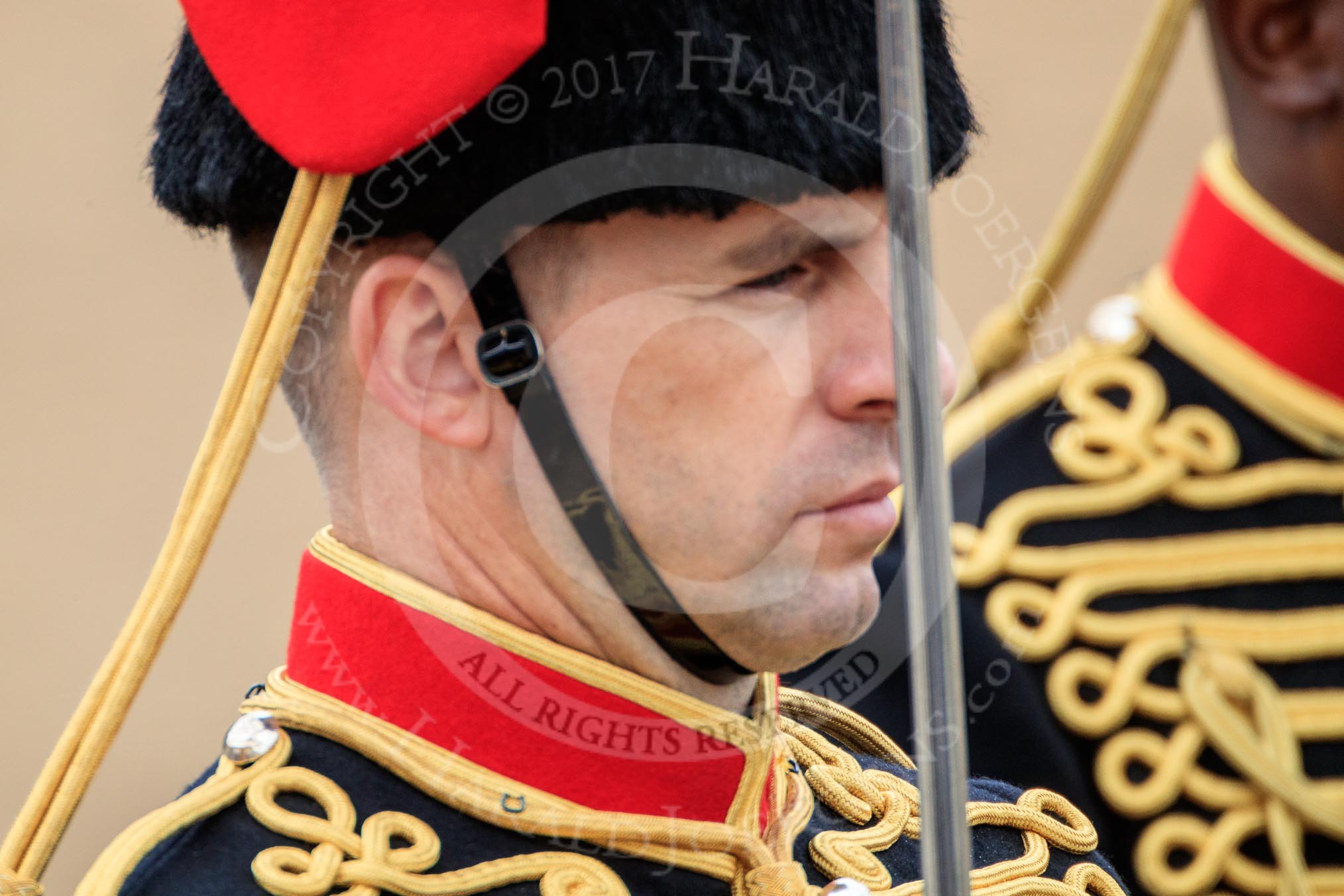 during The Colonel's Review {iptcyear4} (final rehearsal for Trooping the Colour, The Queen's Birthday Parade)  at Horse Guards Parade, Westminster, London, 2 June 2018, 11:58.