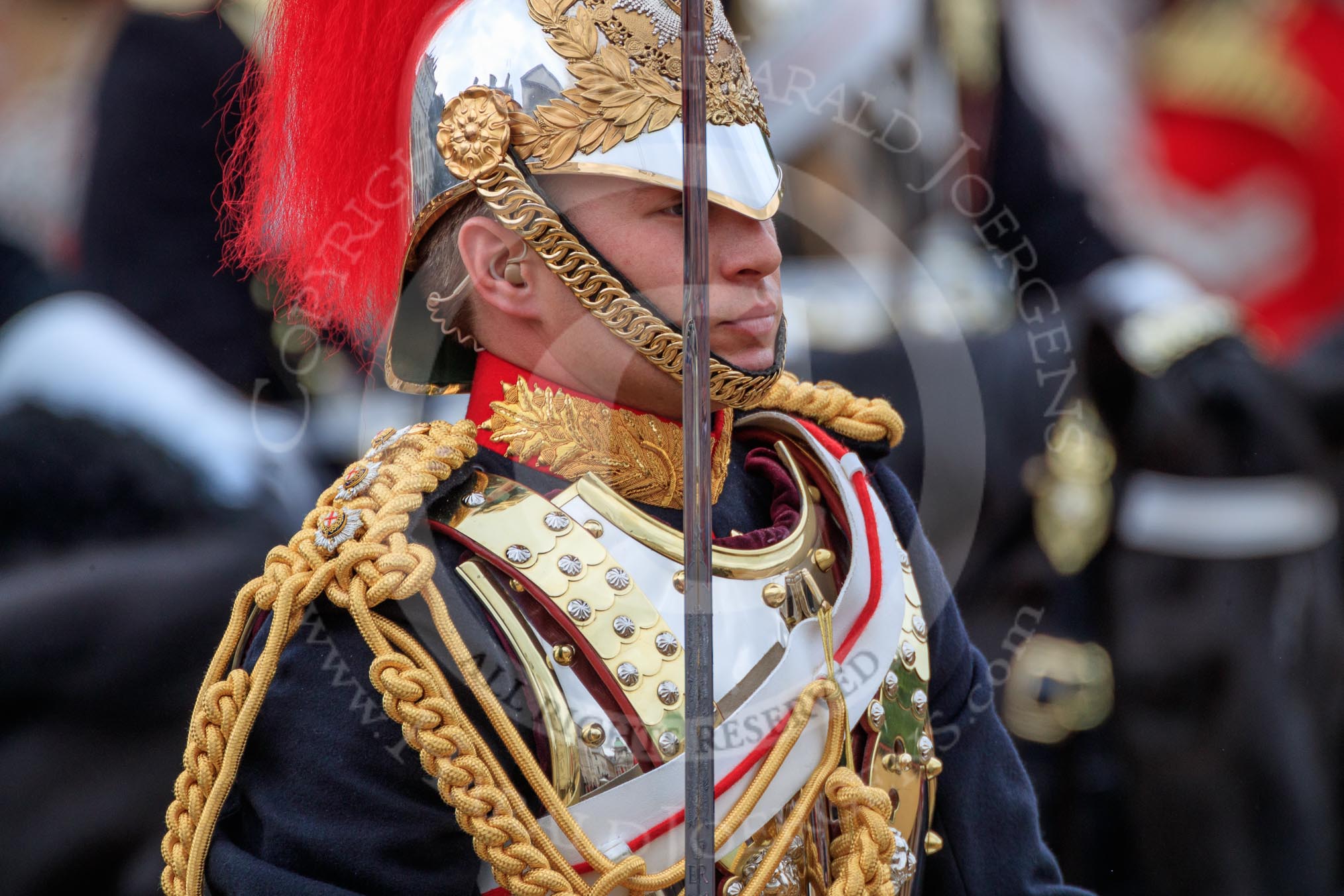 during The Colonel's Review {iptcyear4} (final rehearsal for Trooping the Colour, The Queen's Birthday Parade)  at Horse Guards Parade, Westminster, London, 2 June 2018, 11:58.