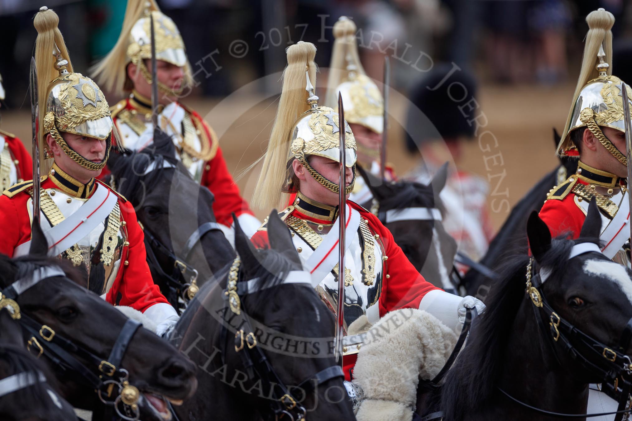 during The Colonel's Review {iptcyear4} (final rehearsal for Trooping the Colour, The Queen's Birthday Parade)  at Horse Guards Parade, Westminster, London, 2 June 2018, 11:59.