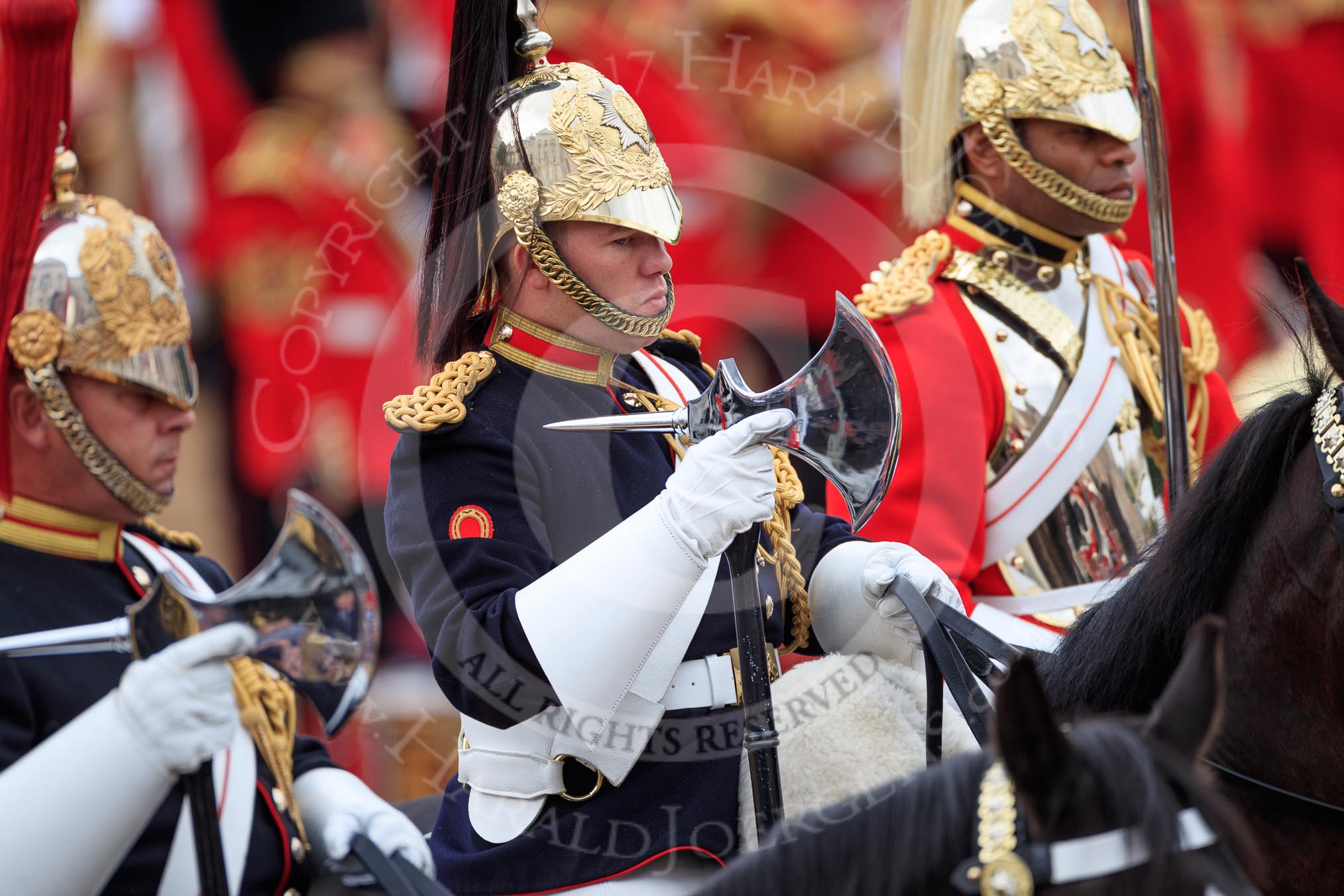 during The Colonel's Review {iptcyear4} (final rehearsal for Trooping the Colour, The Queen's Birthday Parade)  at Horse Guards Parade, Westminster, London, 2 June 2018, 11:59.