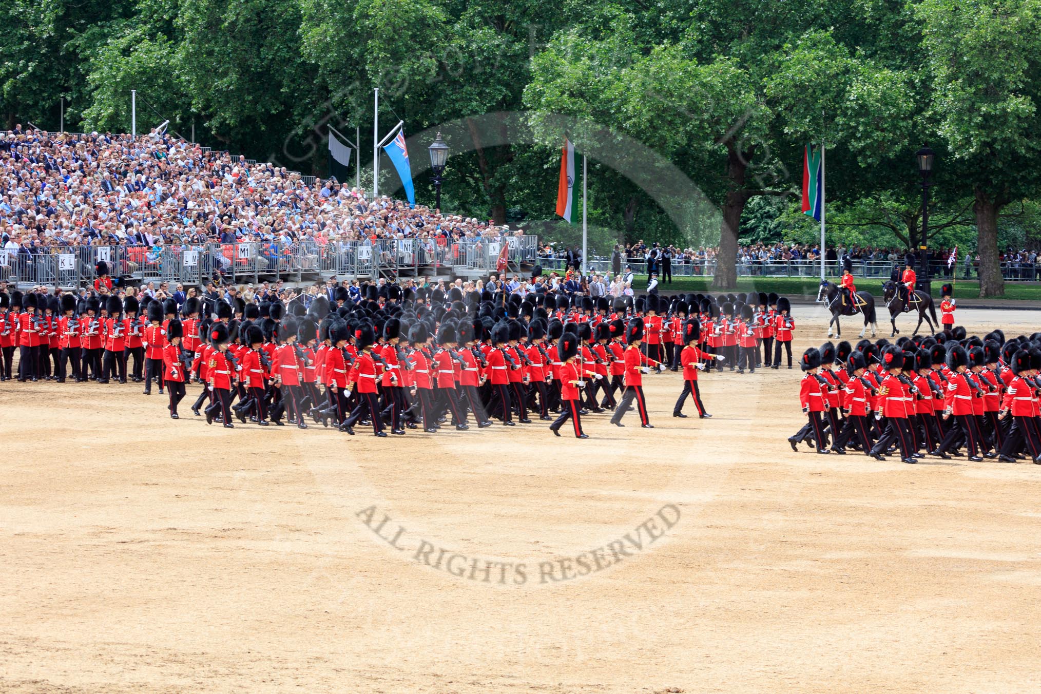 during The Colonel's Review {iptcyear4} (final rehearsal for Trooping the Colour, The Queen's Birthday Parade)  at Horse Guards Parade, Westminster, London, 2 June 2018, 12:15.