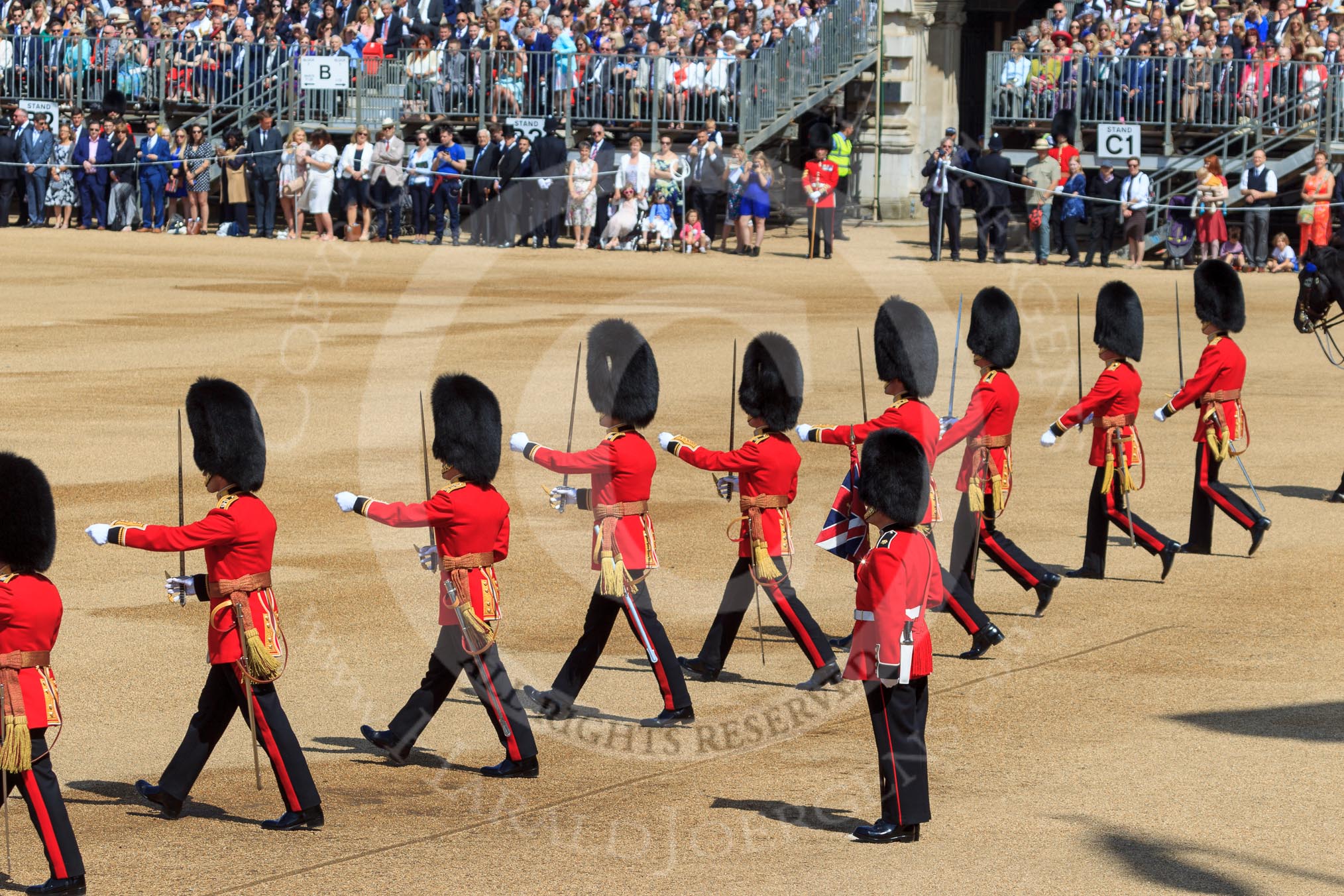 during Trooping the Colour {iptcyear4}, The Queen's Birthday Parade at Horse Guards Parade, Westminster, London, 9 June 2018, 10:41.